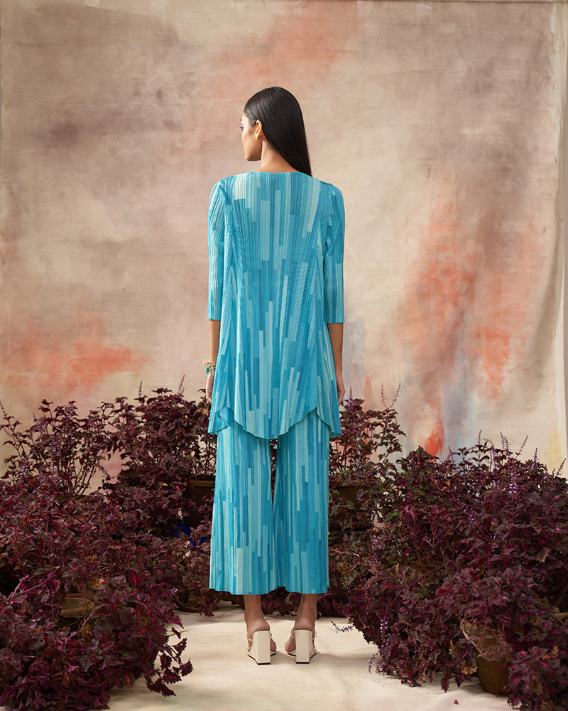 LIGHT BLUE MULTICOLOR KURTI SET