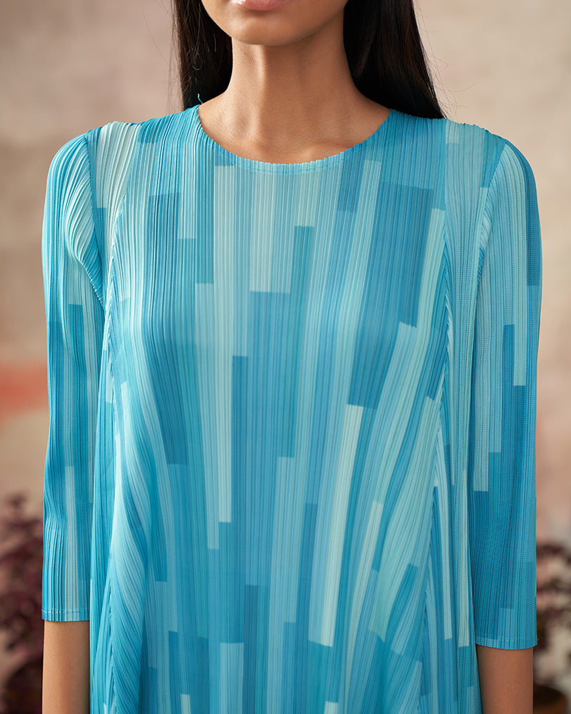 LIGHT BLUE MULTICOLOR KURTI SET