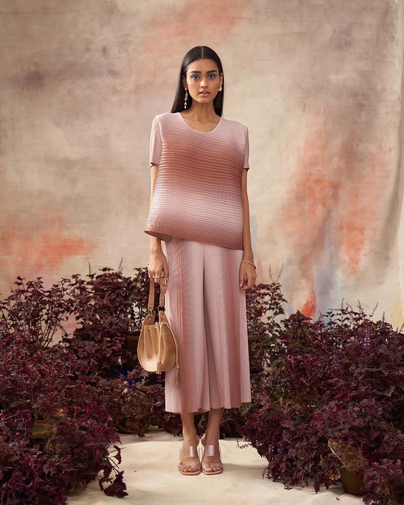 BROWN ANGLE OMBRE COORD SET