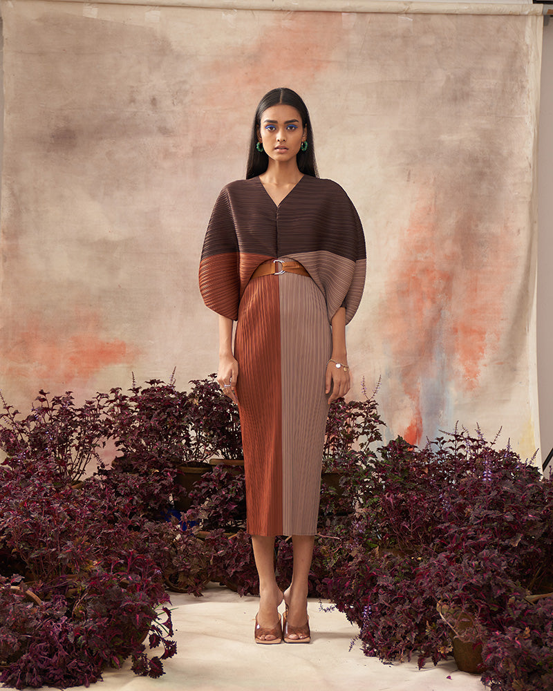 RUSTIC COLORBLOCK PLZZ MAXI DRESS