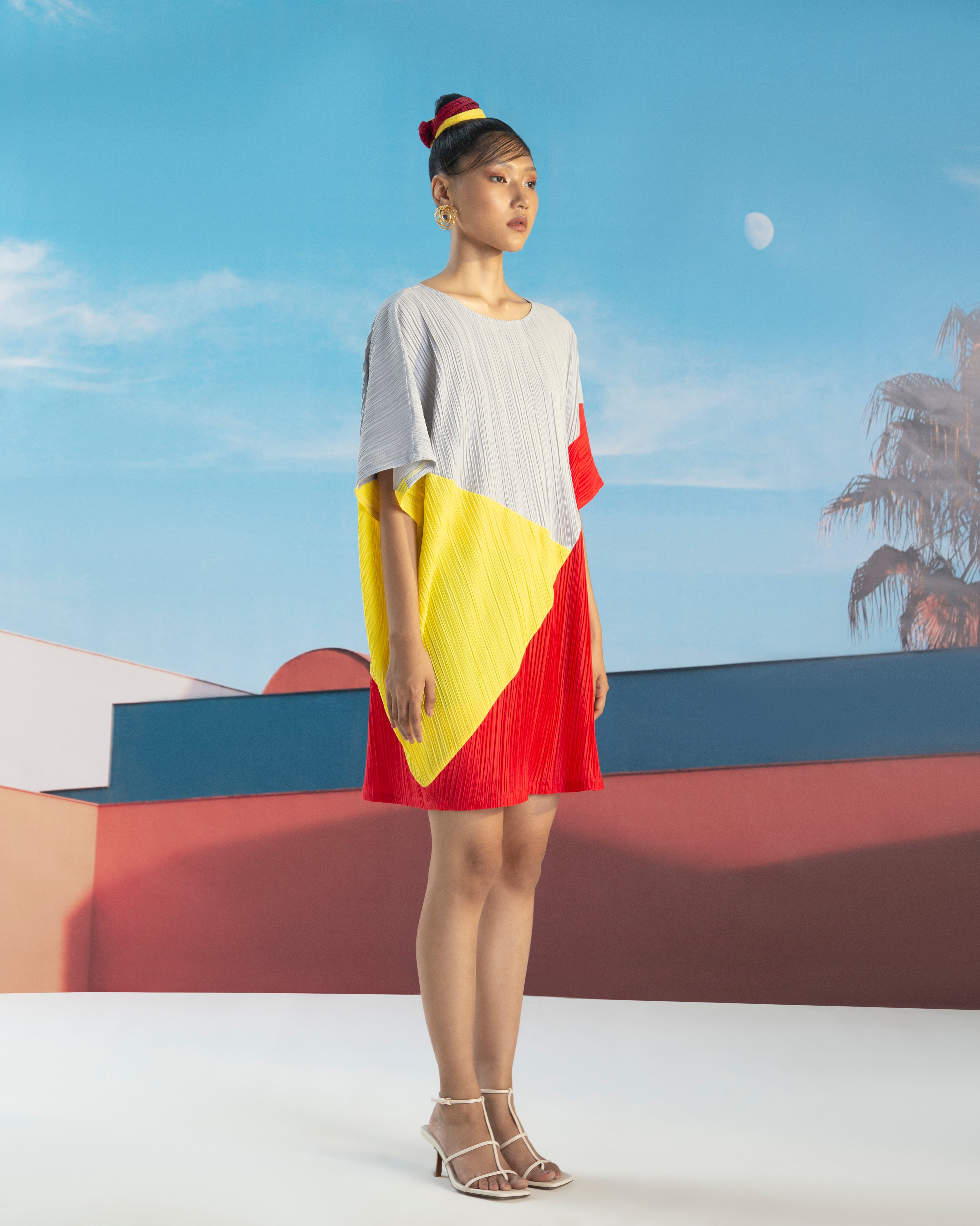 YELLOW COLORBLOCK ADULT DRESS