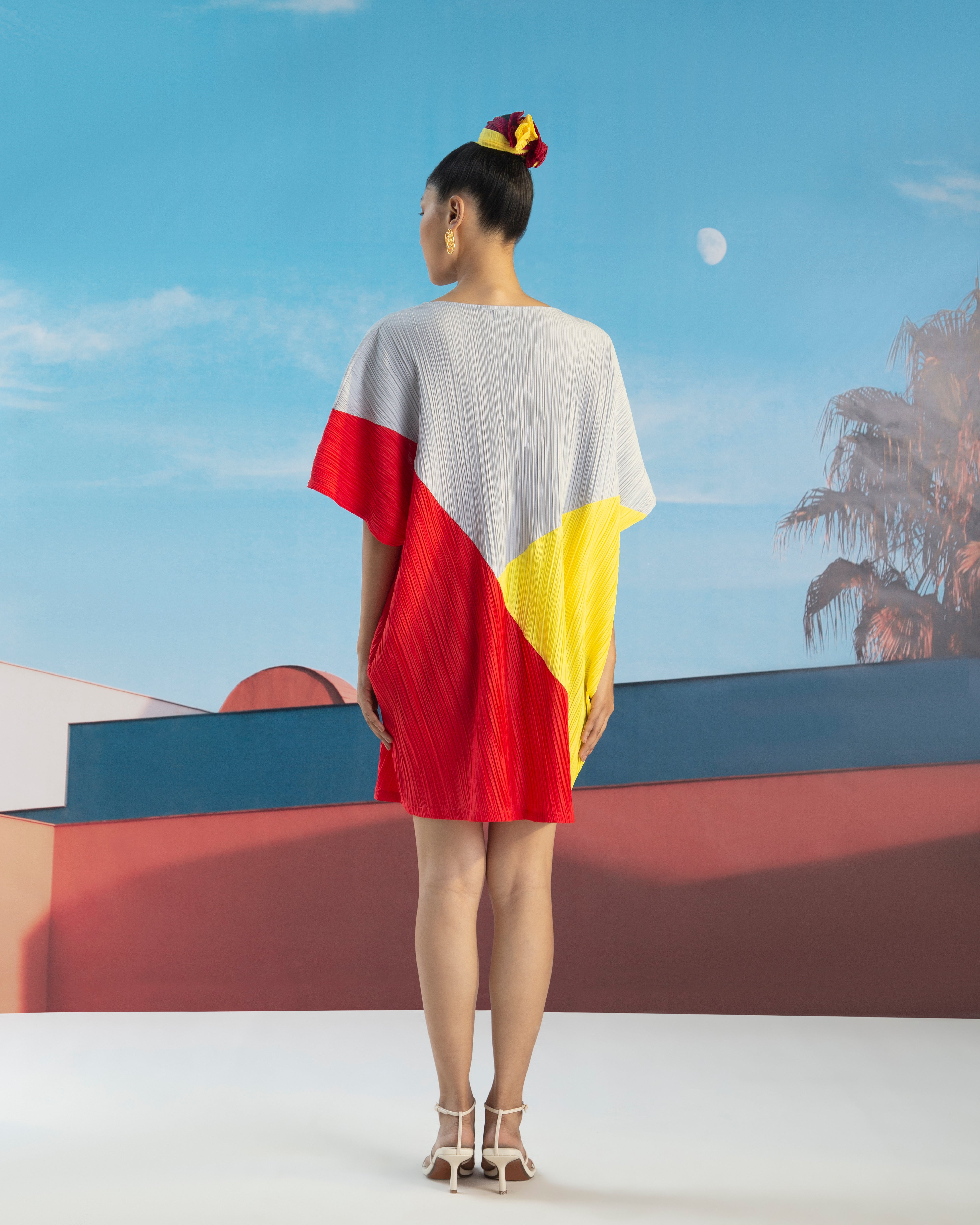 YELLOW COLORBLOCK ADULT DRESS