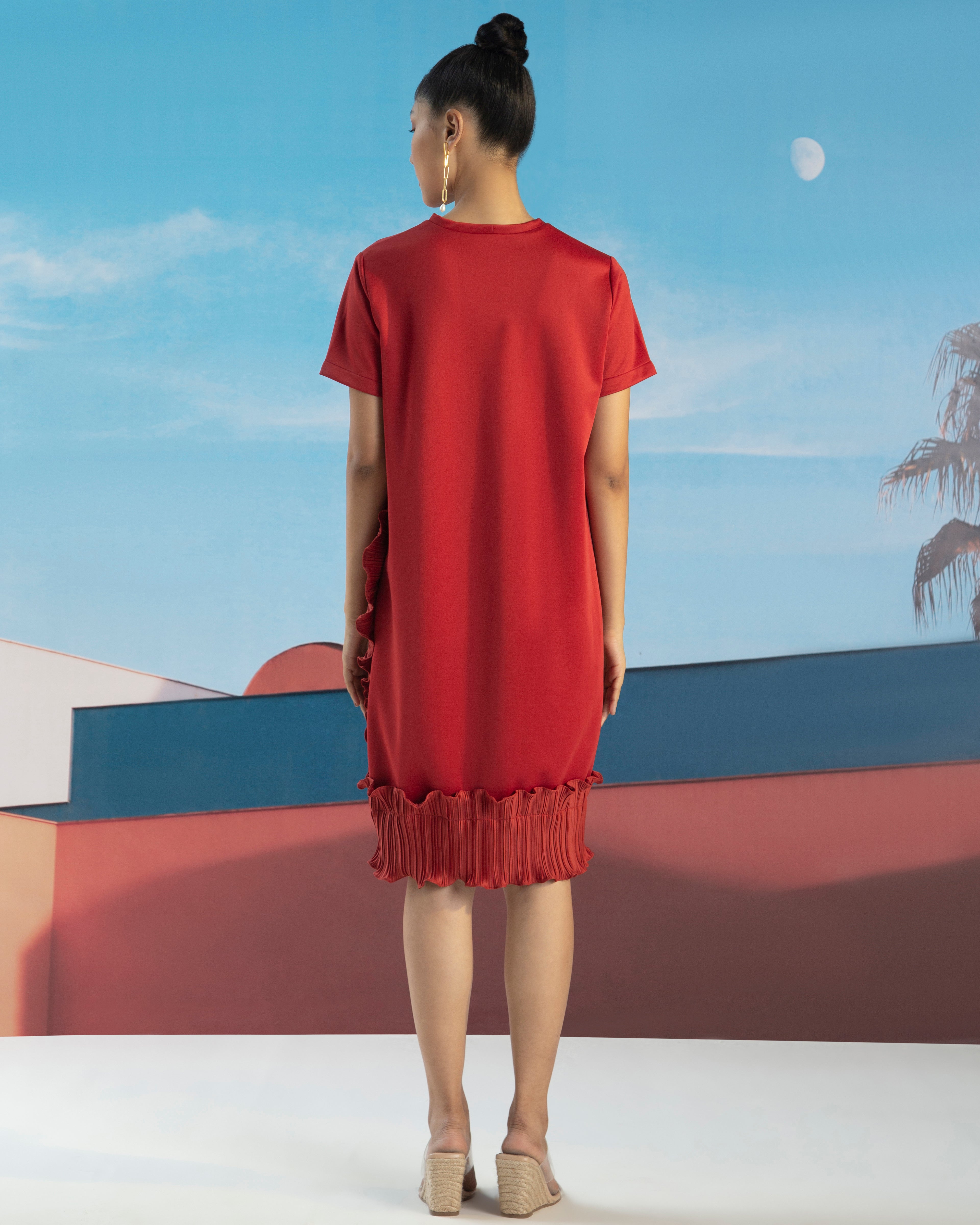 ORANGE FLOWER EDGE DRESS