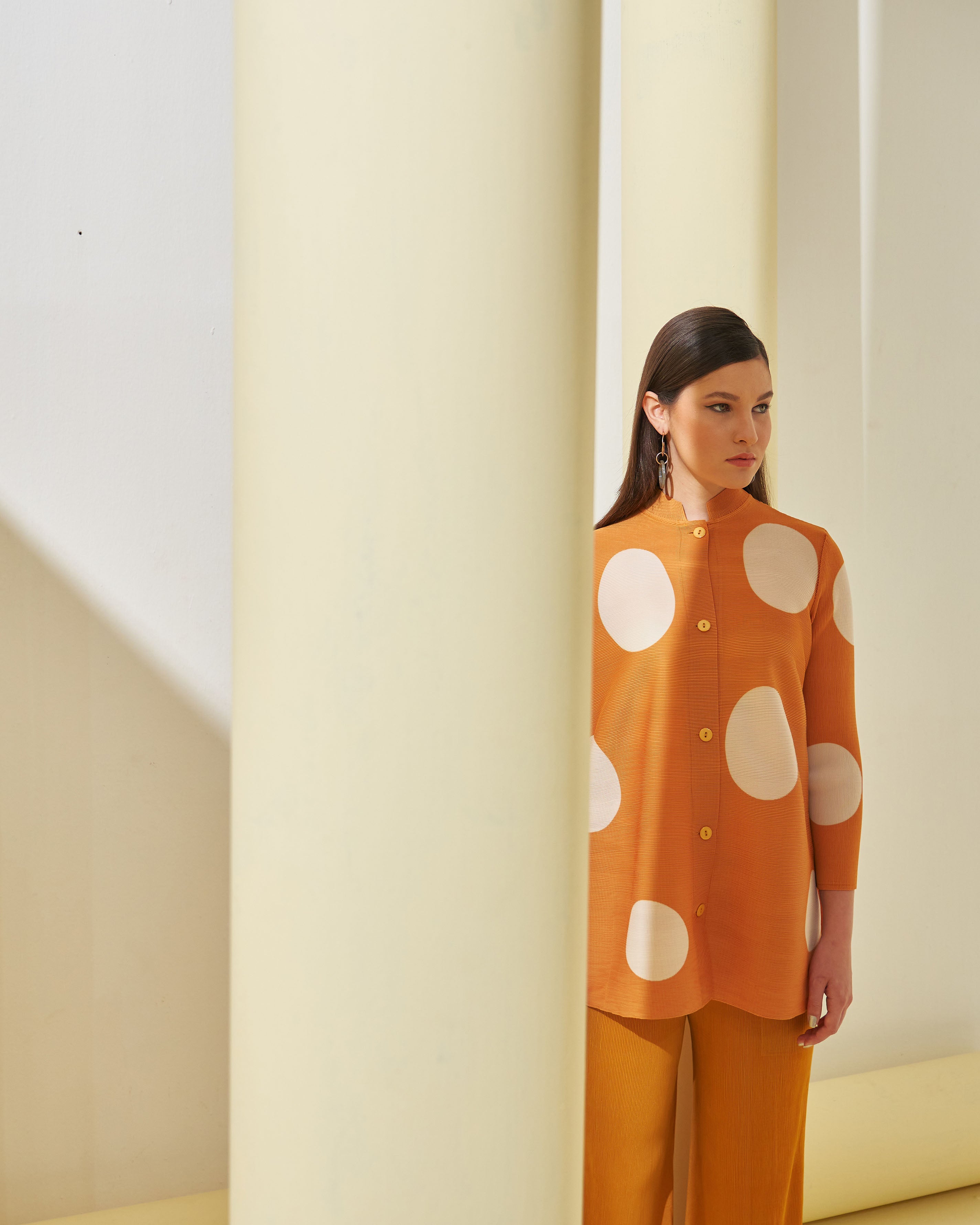 ORANGE POLKA DOT COORD SET