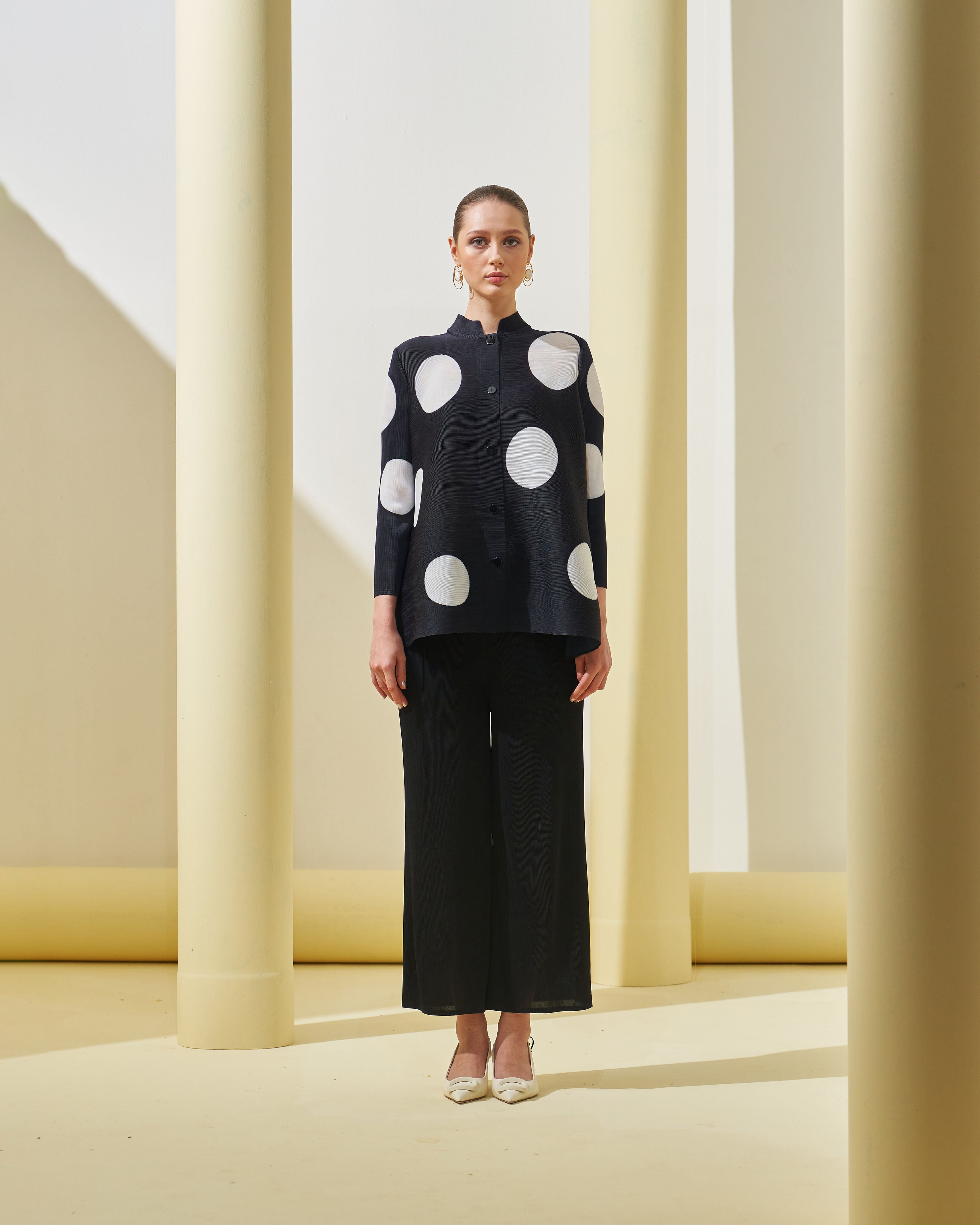 BLACK POLKA DOT COORD SET