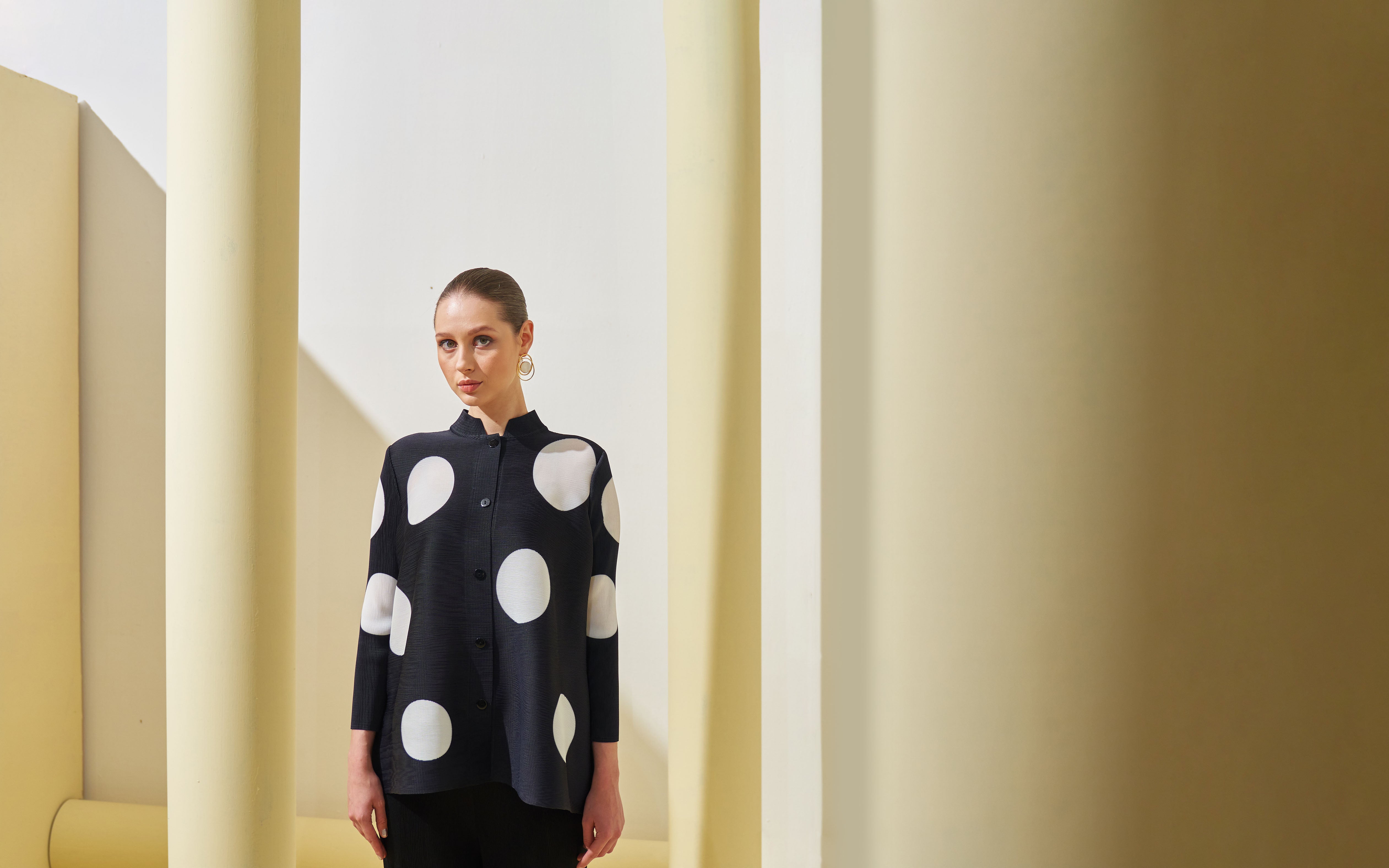 BLACK POLKA DOT COORD SET