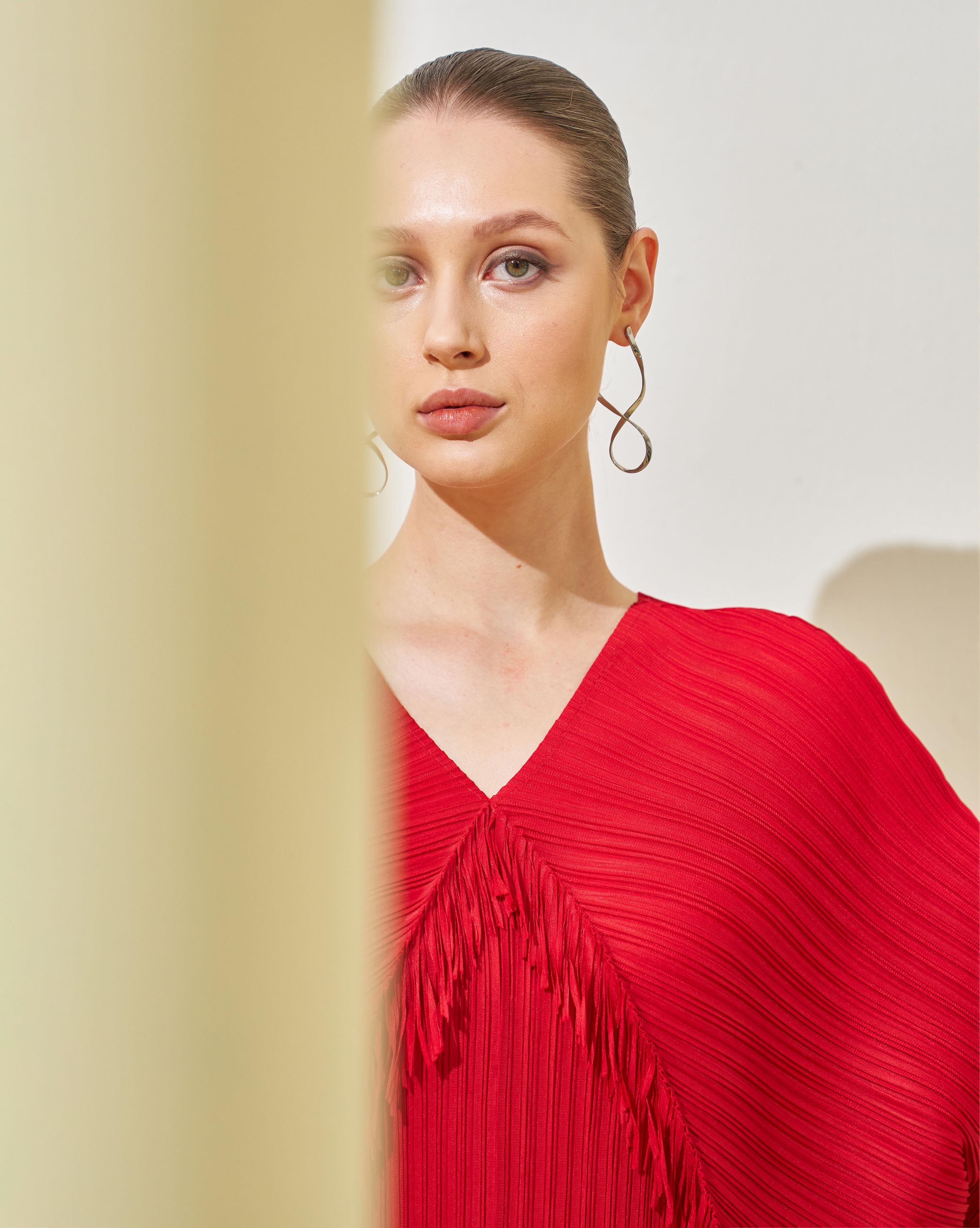 RED FRINGE COORD SET