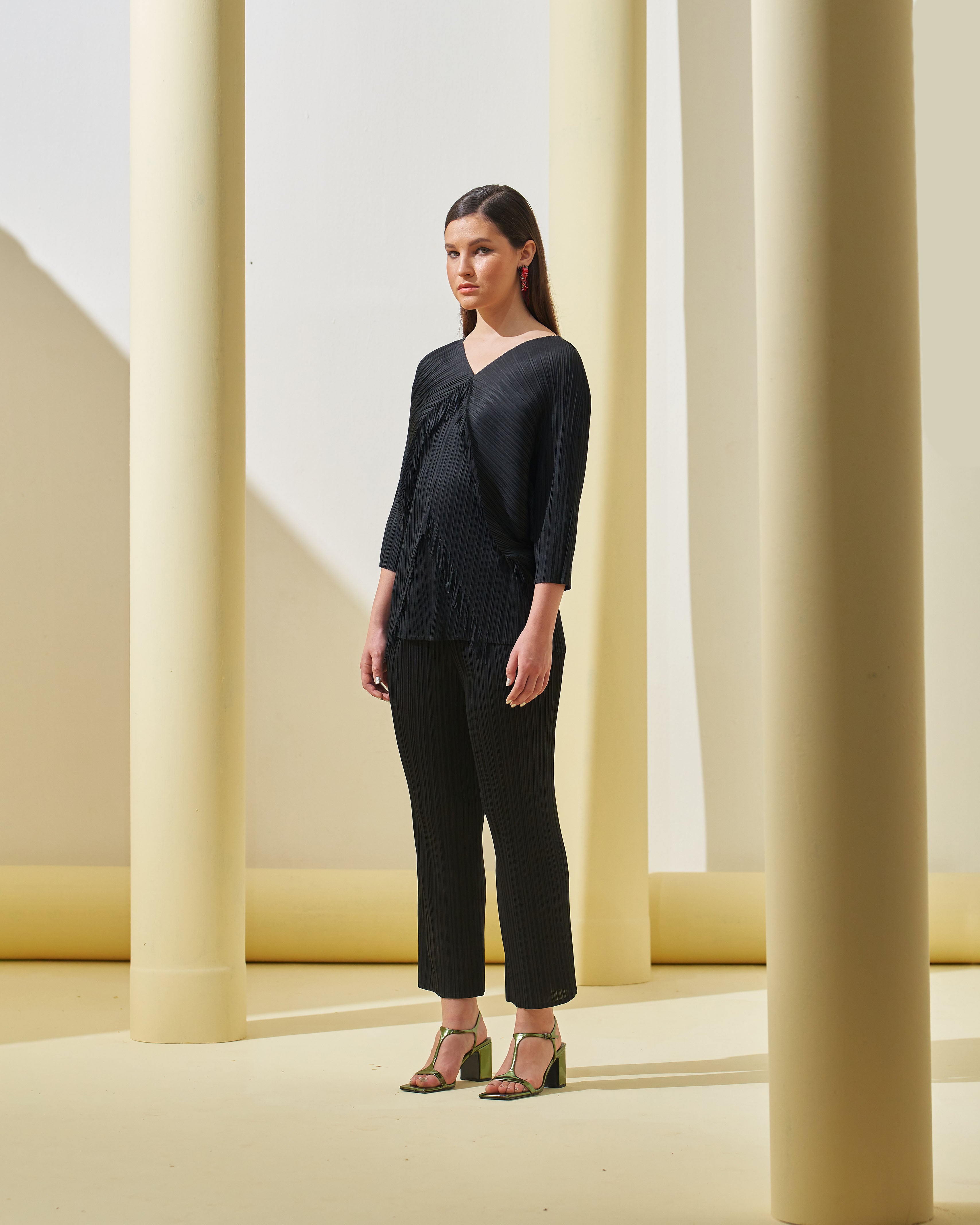 BLACK FRINGE COORD SET