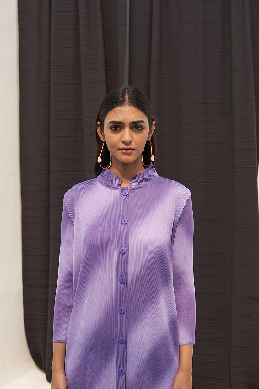 PURPLE LONG SLEEVES DIAGONAL COORD SET