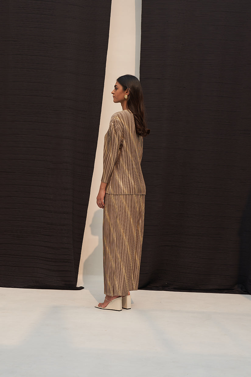 TWO TONE METALLIC COORD SET