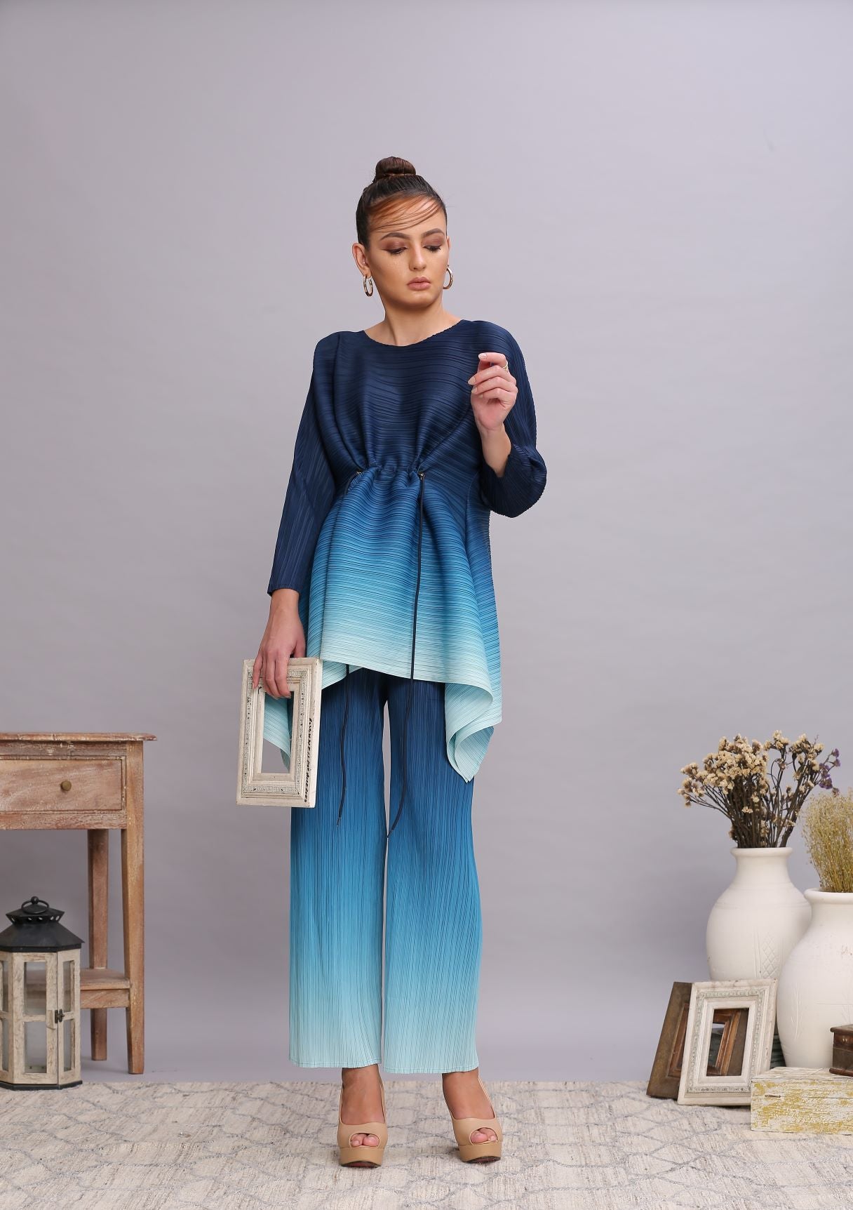 BLUE GREY OMBRE CO-ORD SET