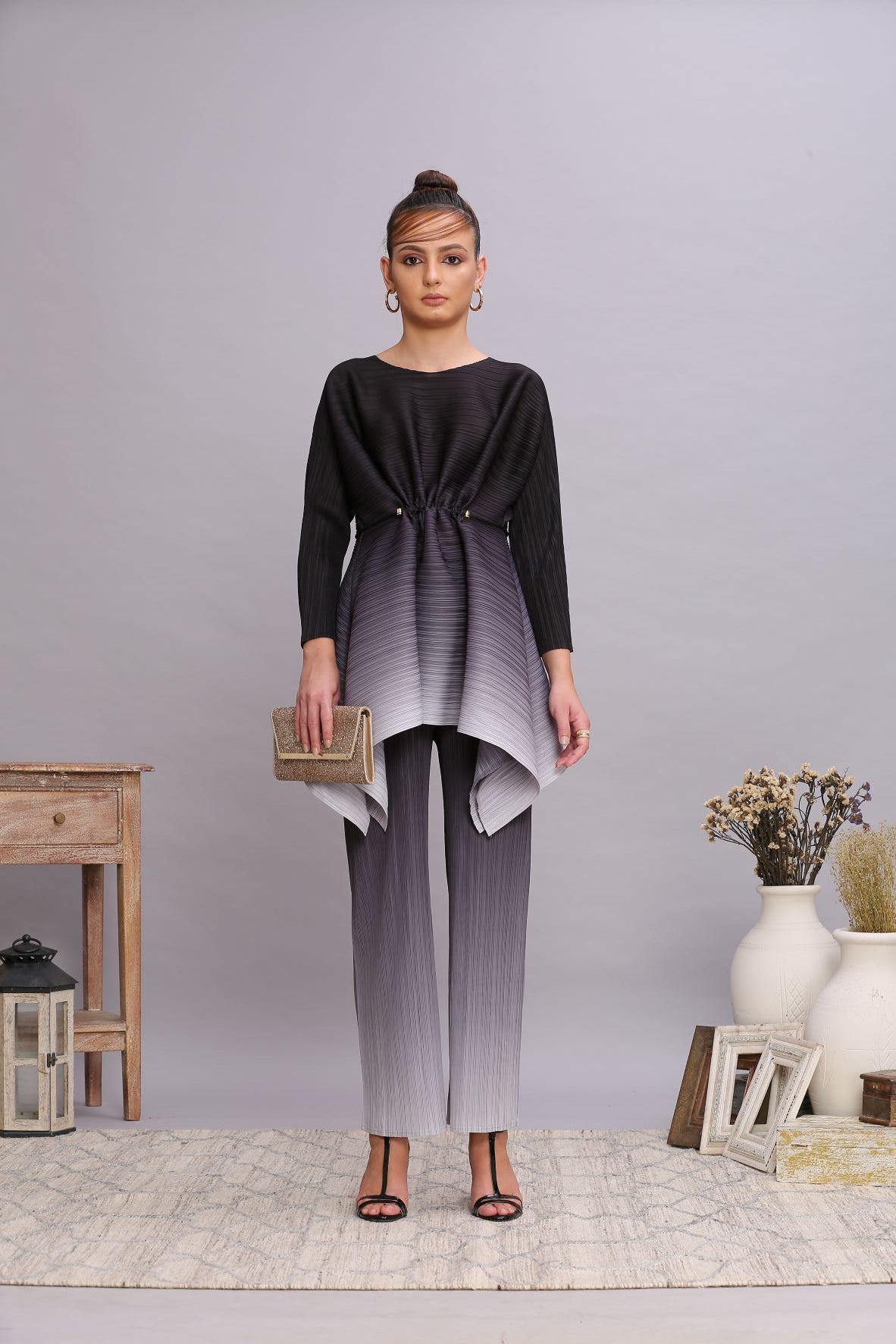 BLACK GREY OMBRE CO-ORD SET