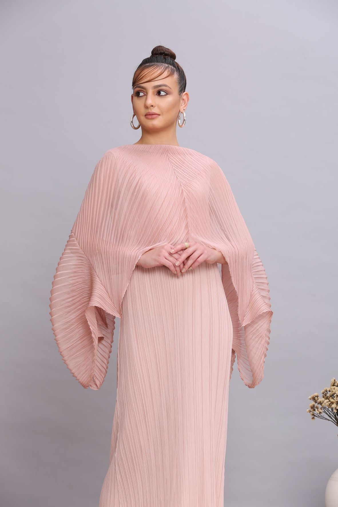 NUDE PINK DRESS WITH COVERUP