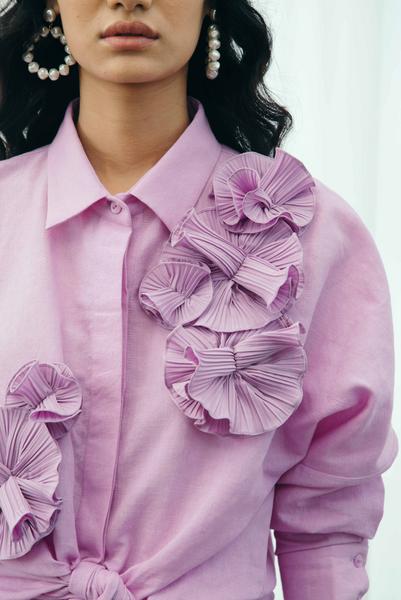 PURPLE FLOWER SHIRT – Pleats By Aruni