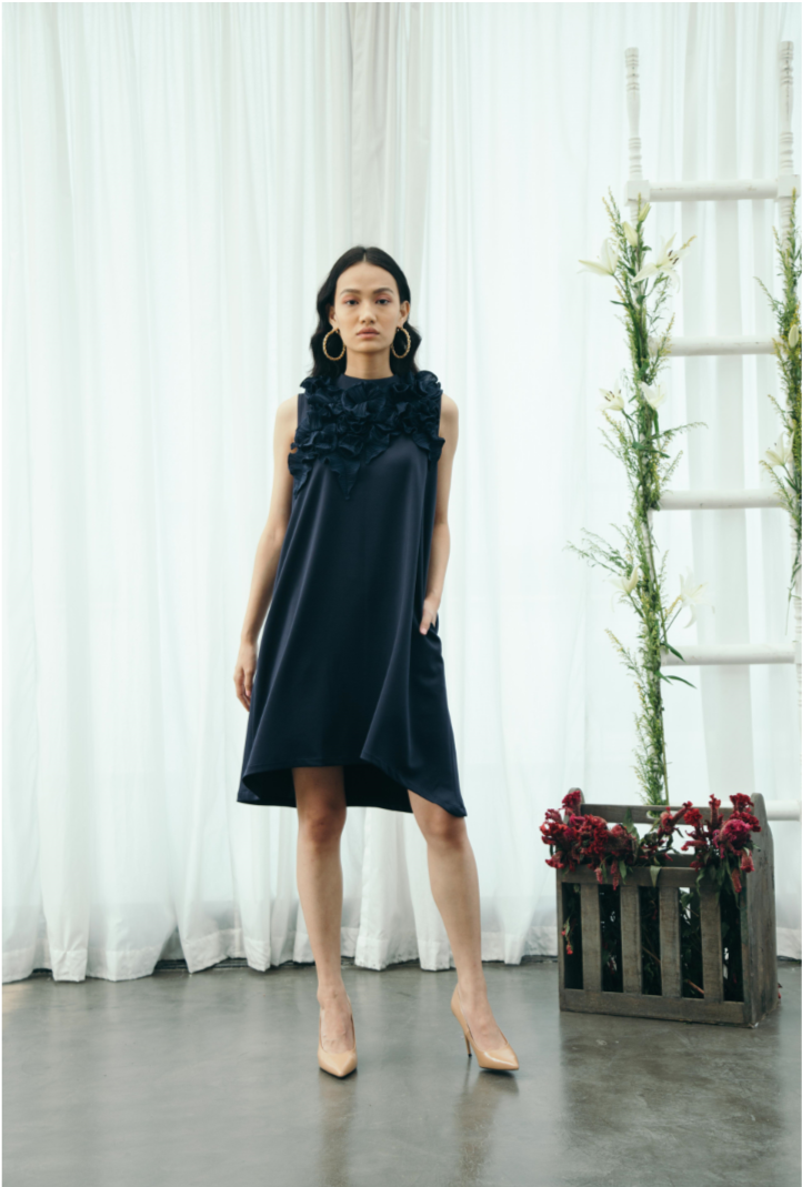 DARK BLUE FLOWER DRESS