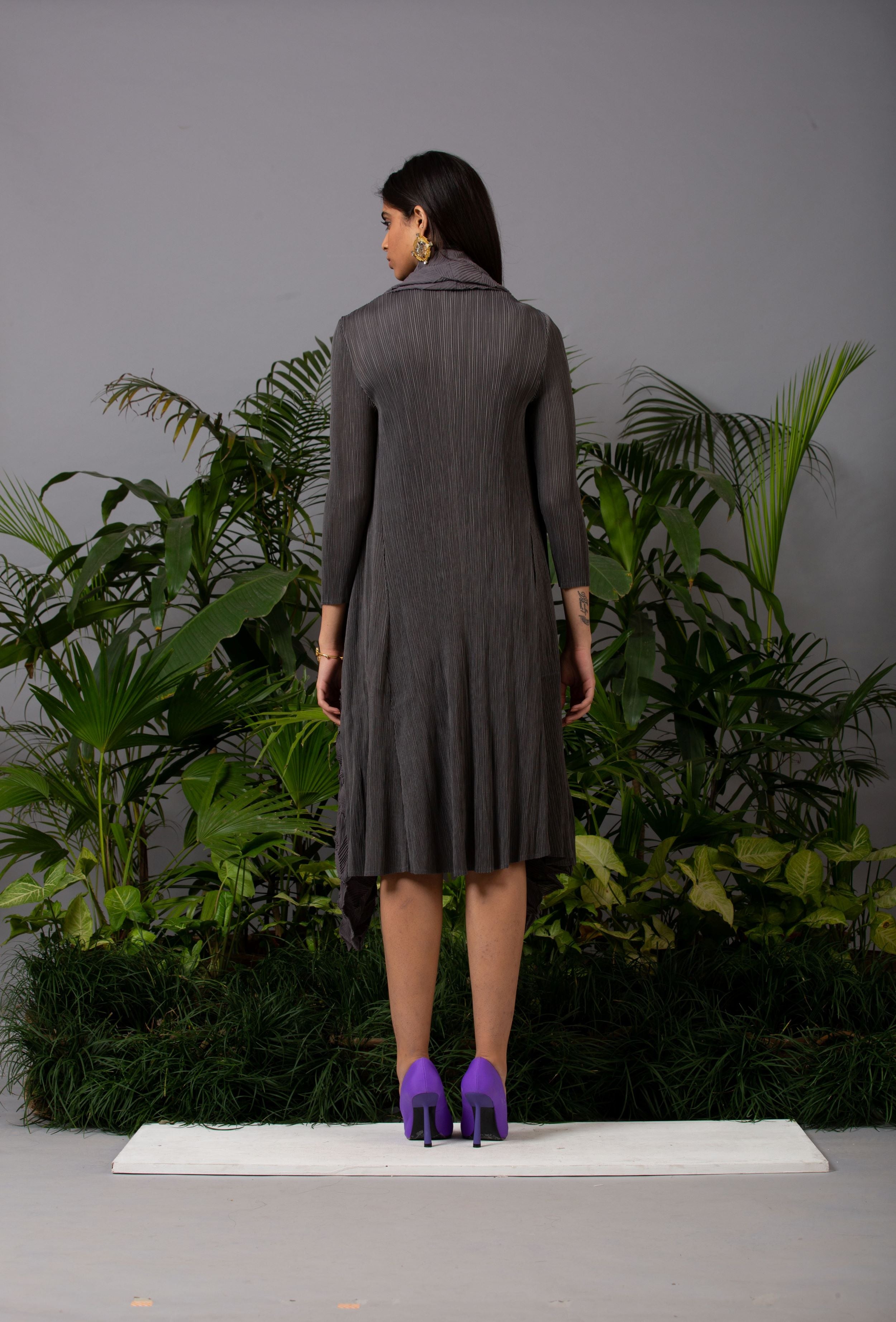 GREY CRUSHED & TEXTURED JACKET