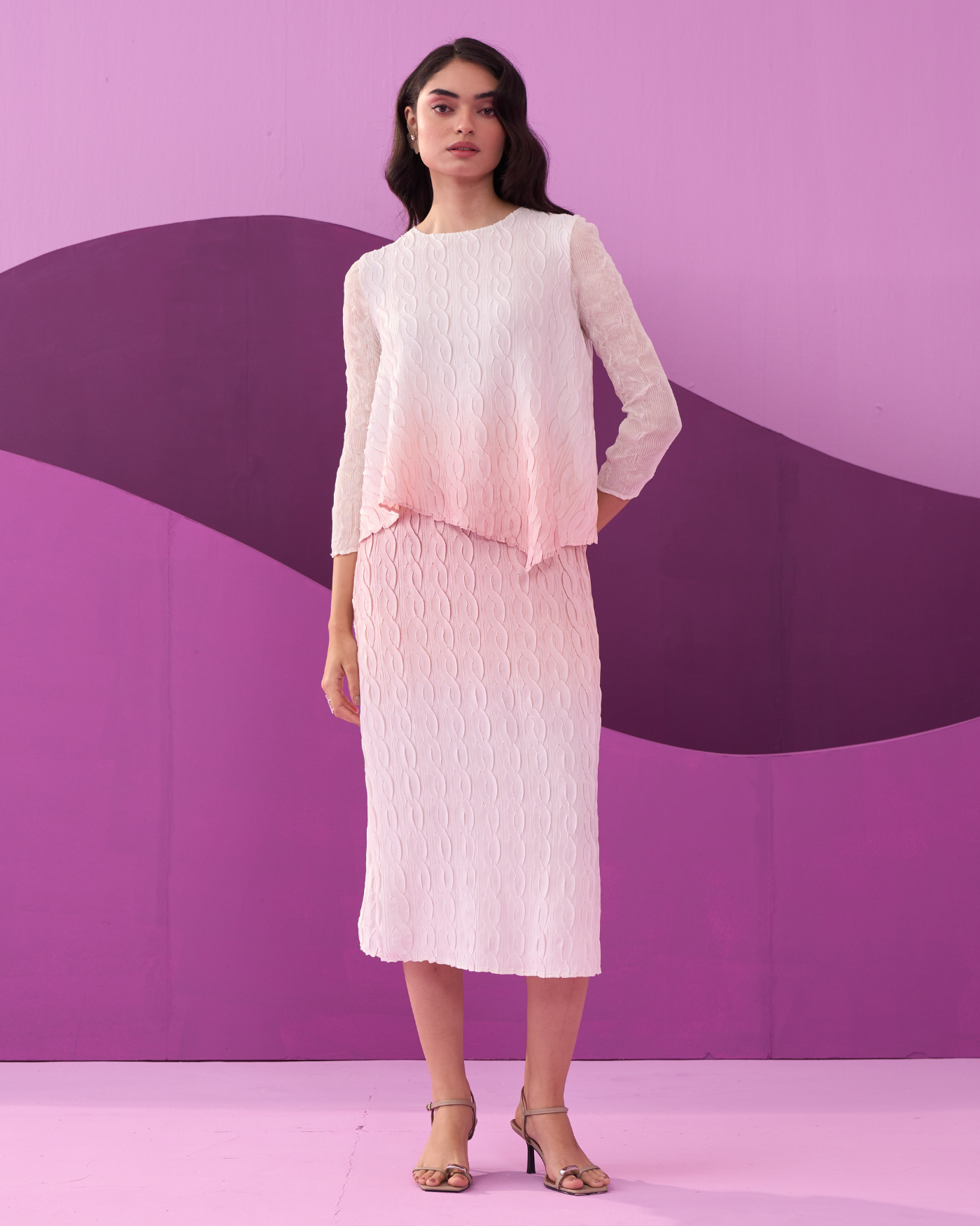 PINK CLAREY SKIRT SET