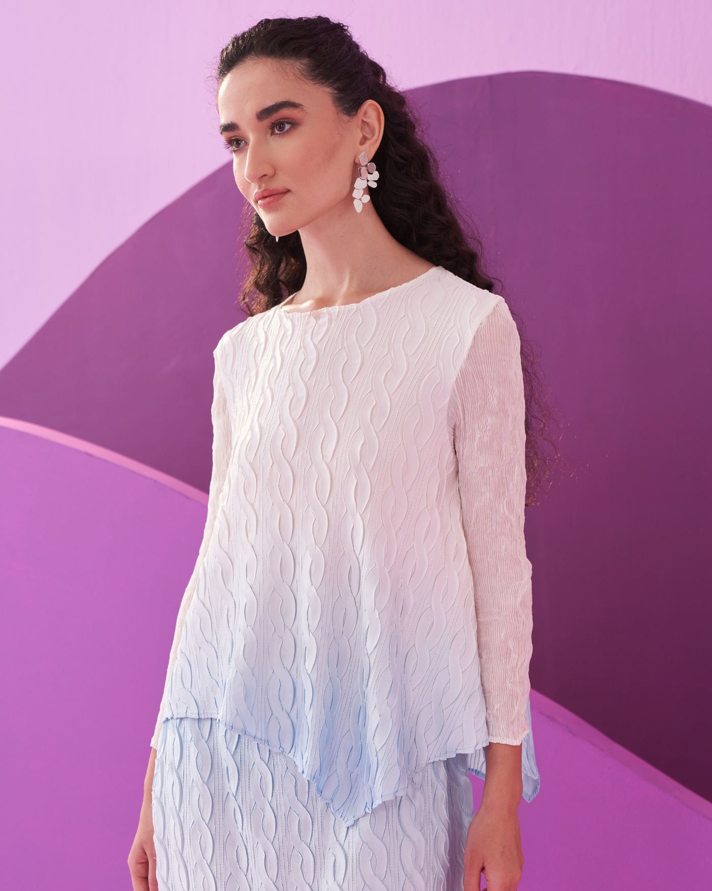 BLUE CLAREY SKIRT SET