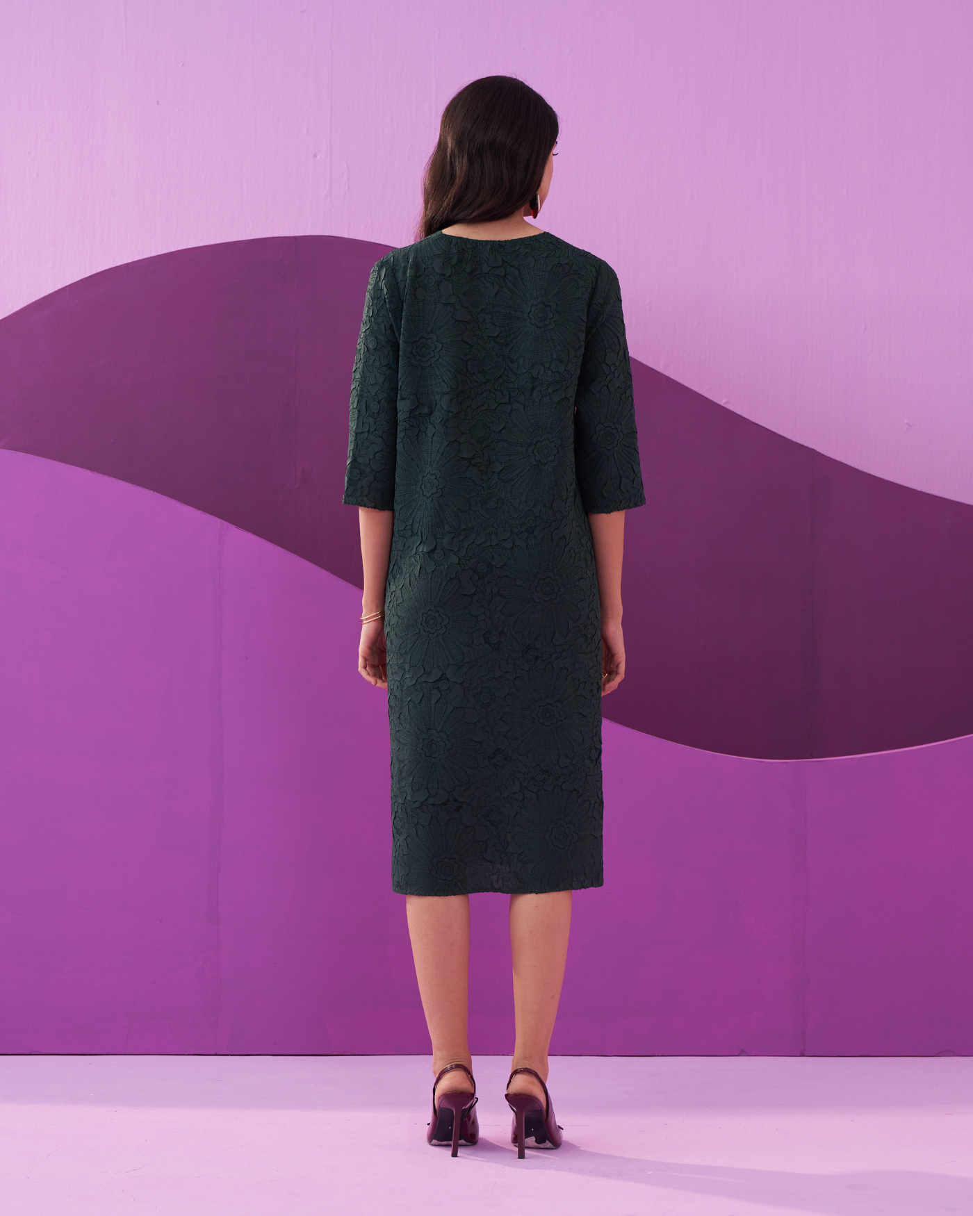 BOTTLE GREEN CAMPANIA DRESS