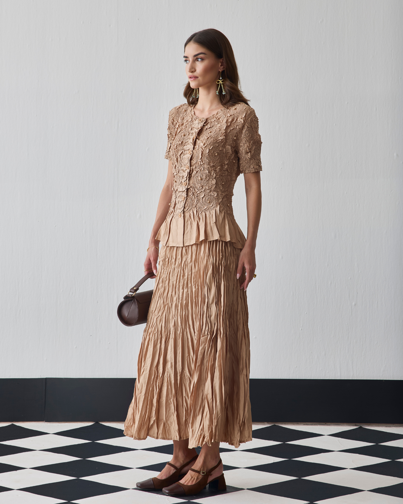 BEIGE NOREN SKIRT SET