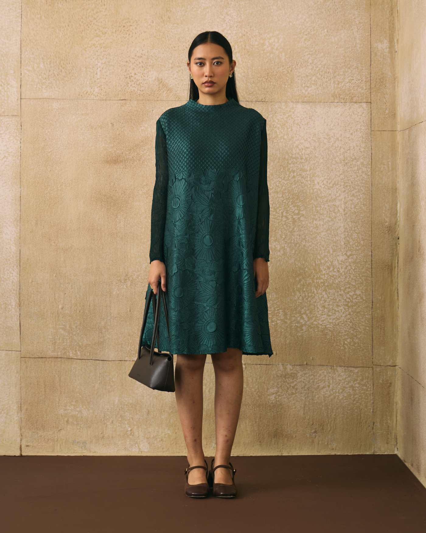 BOTTLE GREEN VIRTUE DRESS