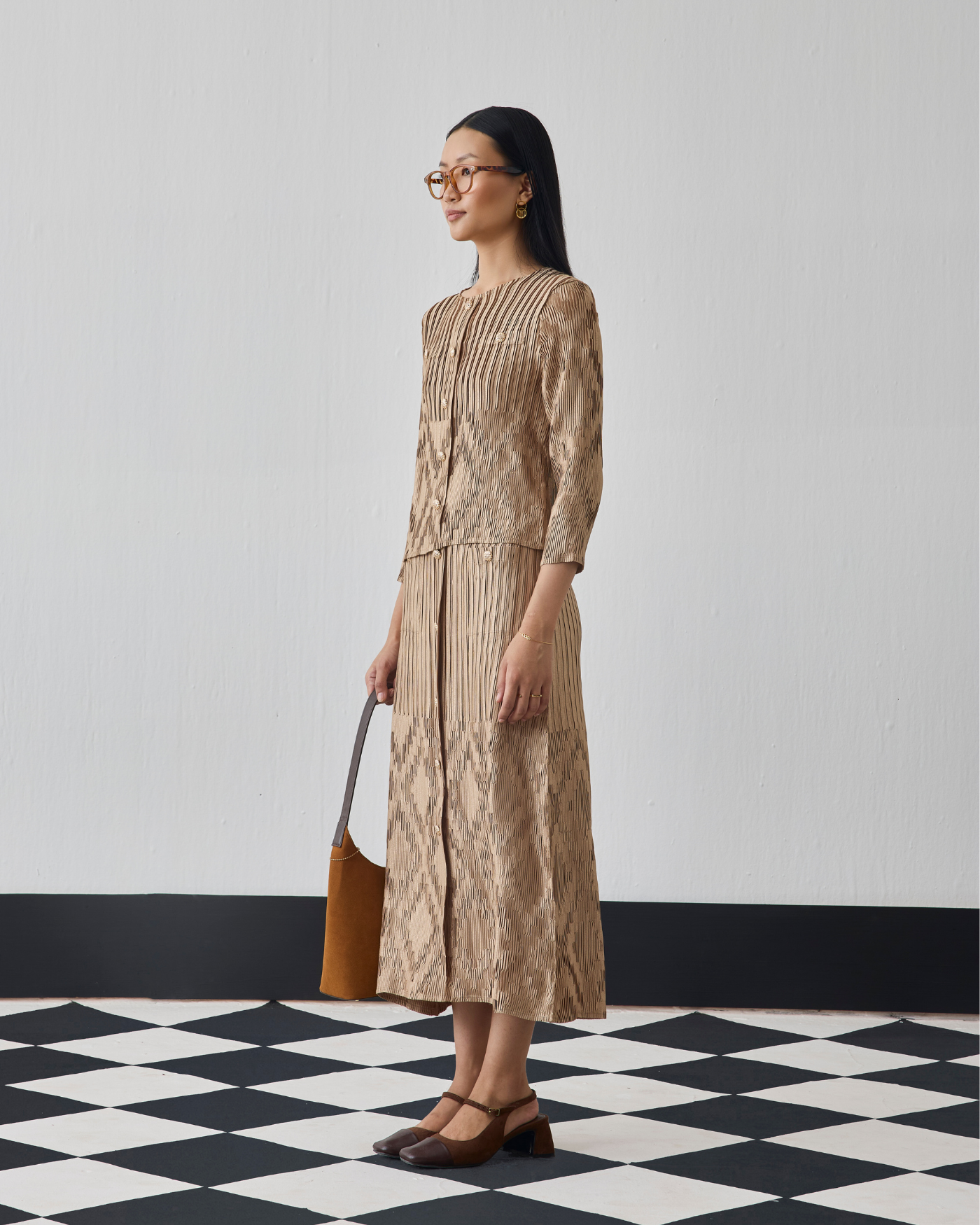 BEIGE AMBERY SKIRT SET
