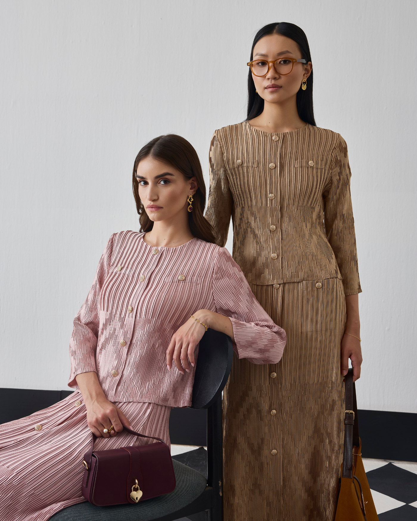 BEIGE AMBERY SKIRT SET