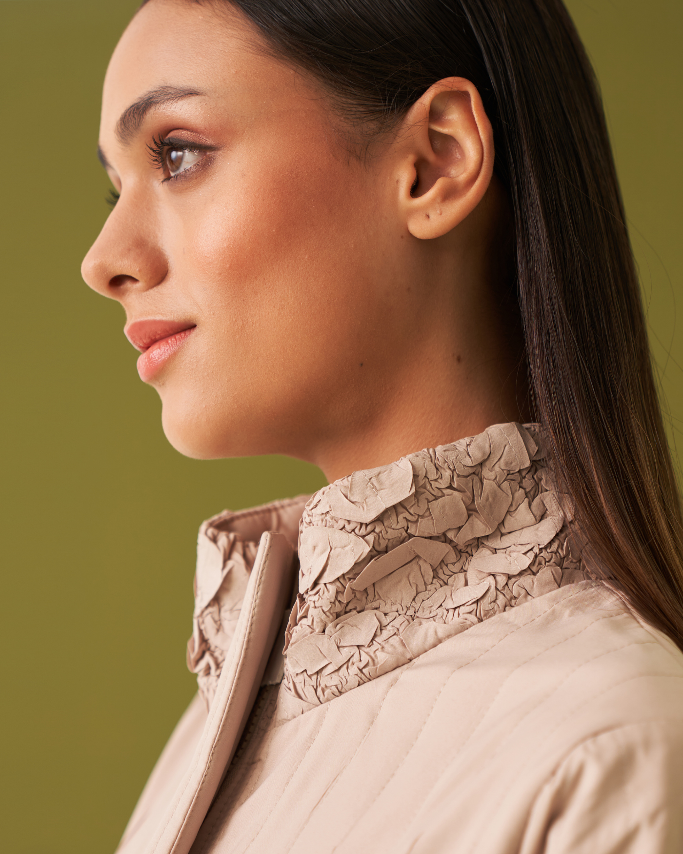 BEIGE NIME TRENCH DRESS