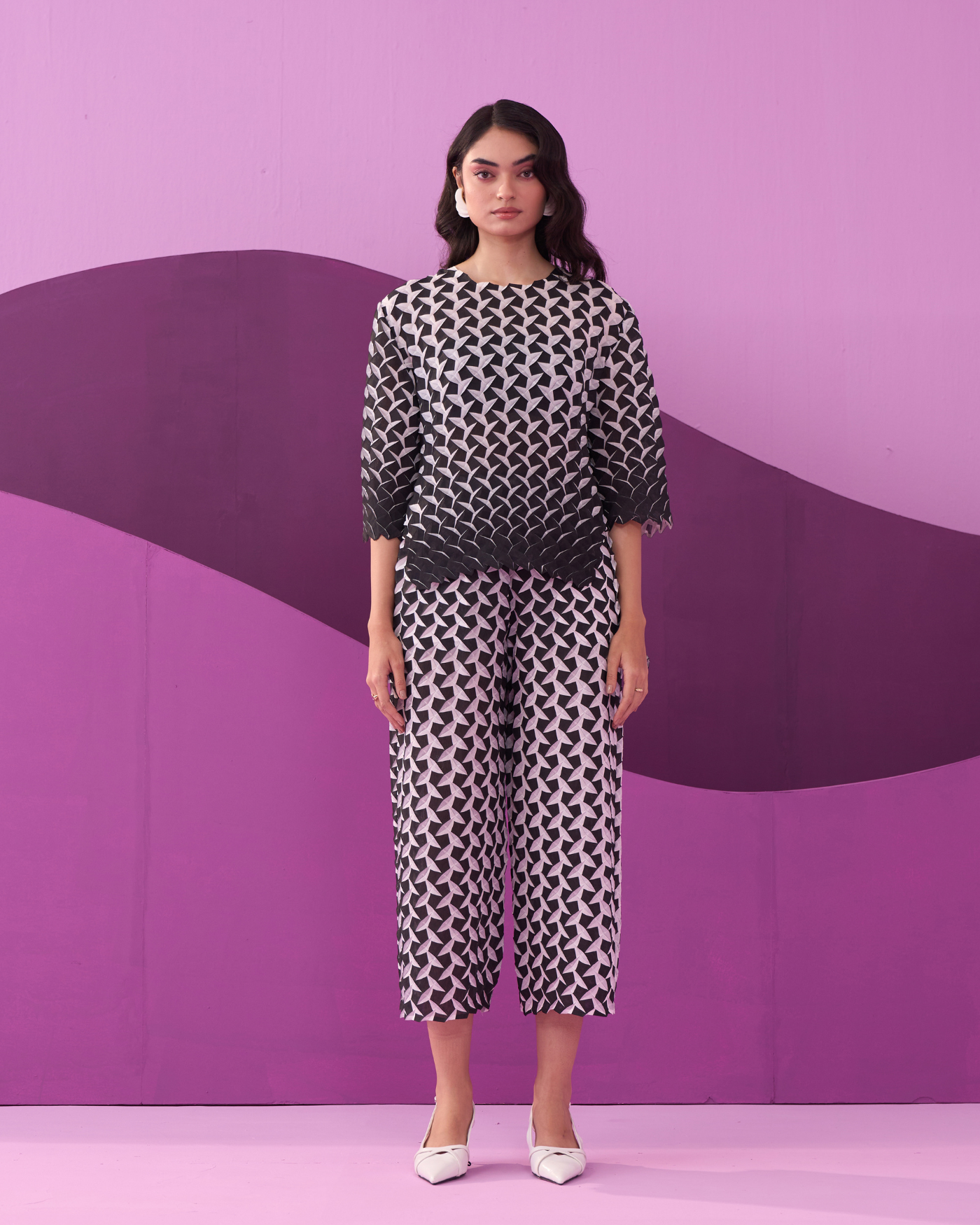 WHITE EDITA COORD SET