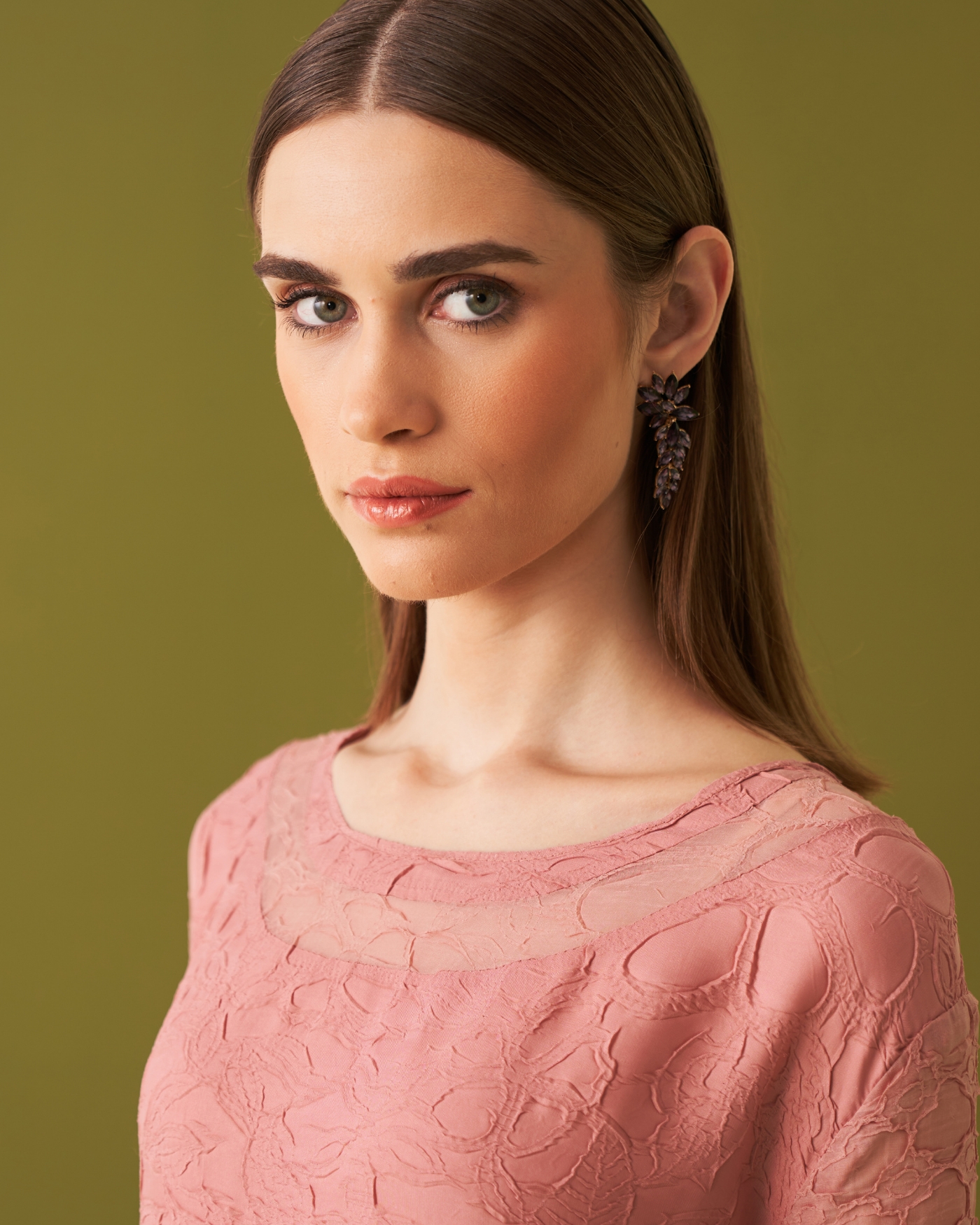 NUDE TEXTURED LACE DRESS