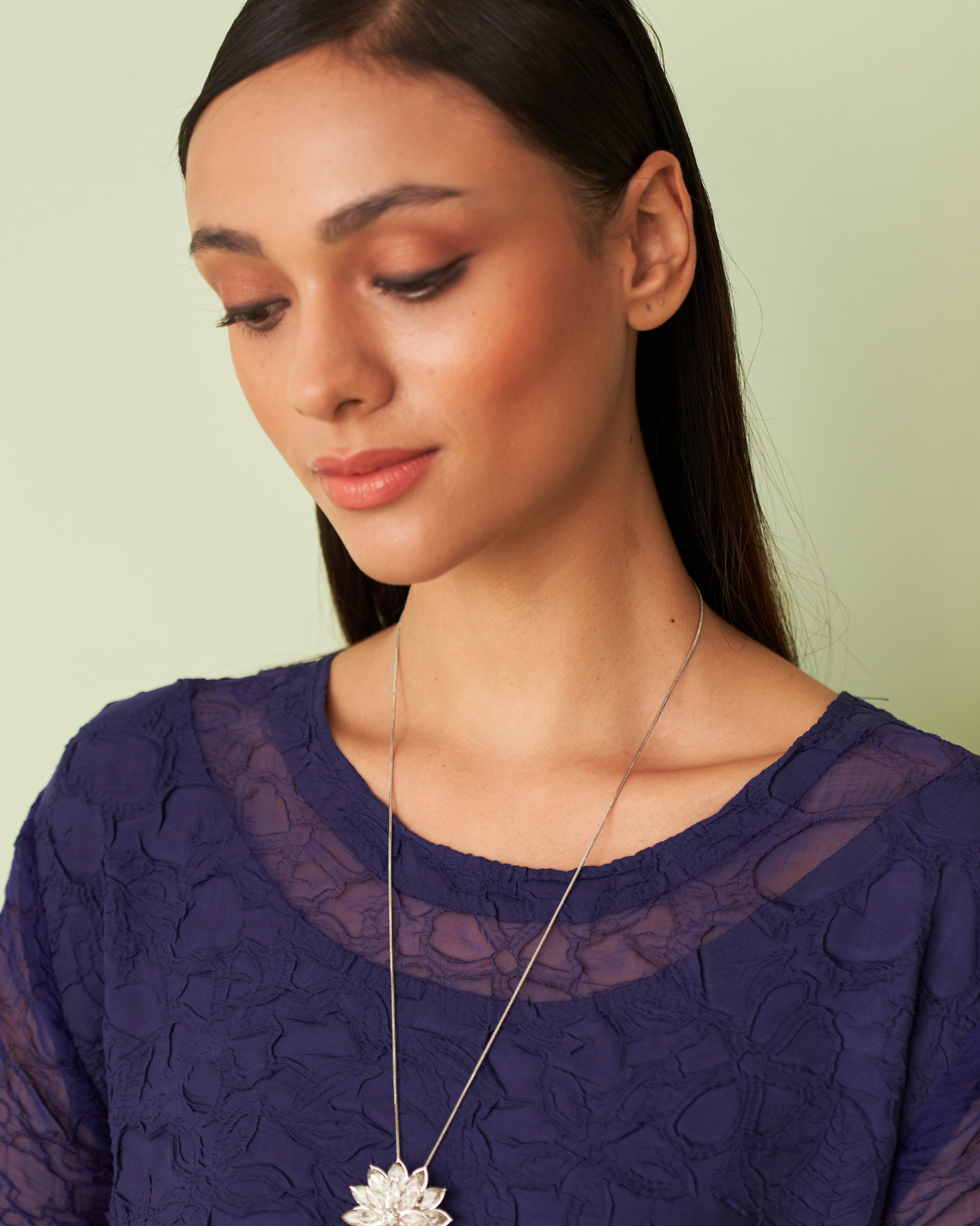 PURPLE TEXTURED LACE DRESS