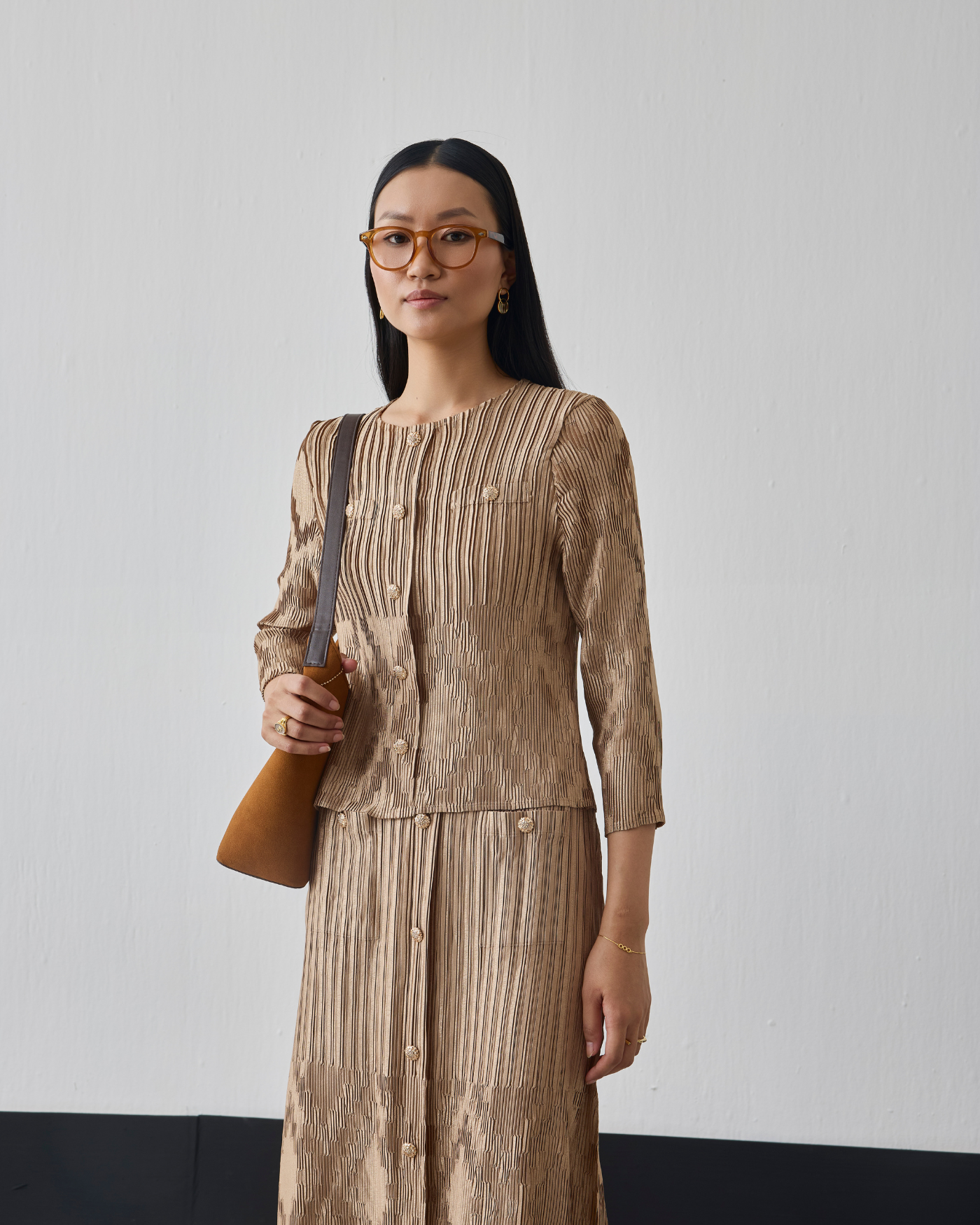 BEIGE AMBERY SKIRT SET