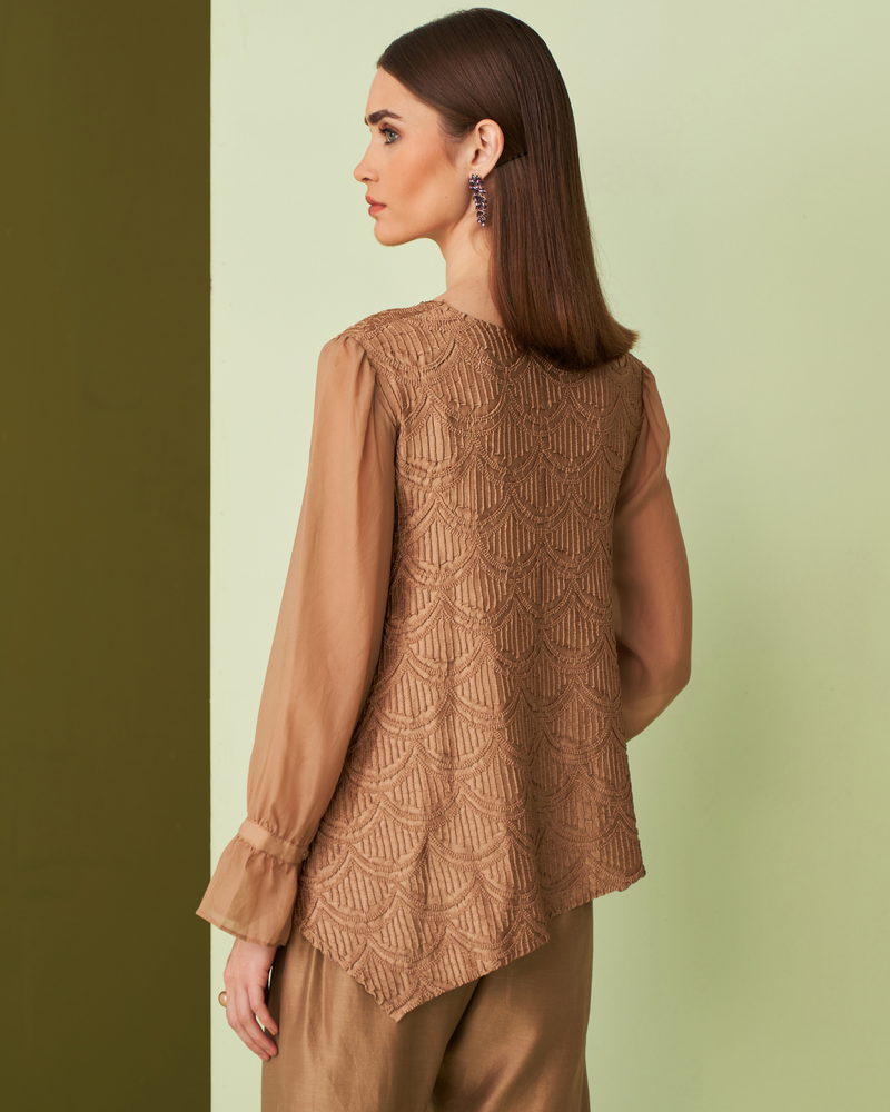 BROWN LYOM TOP