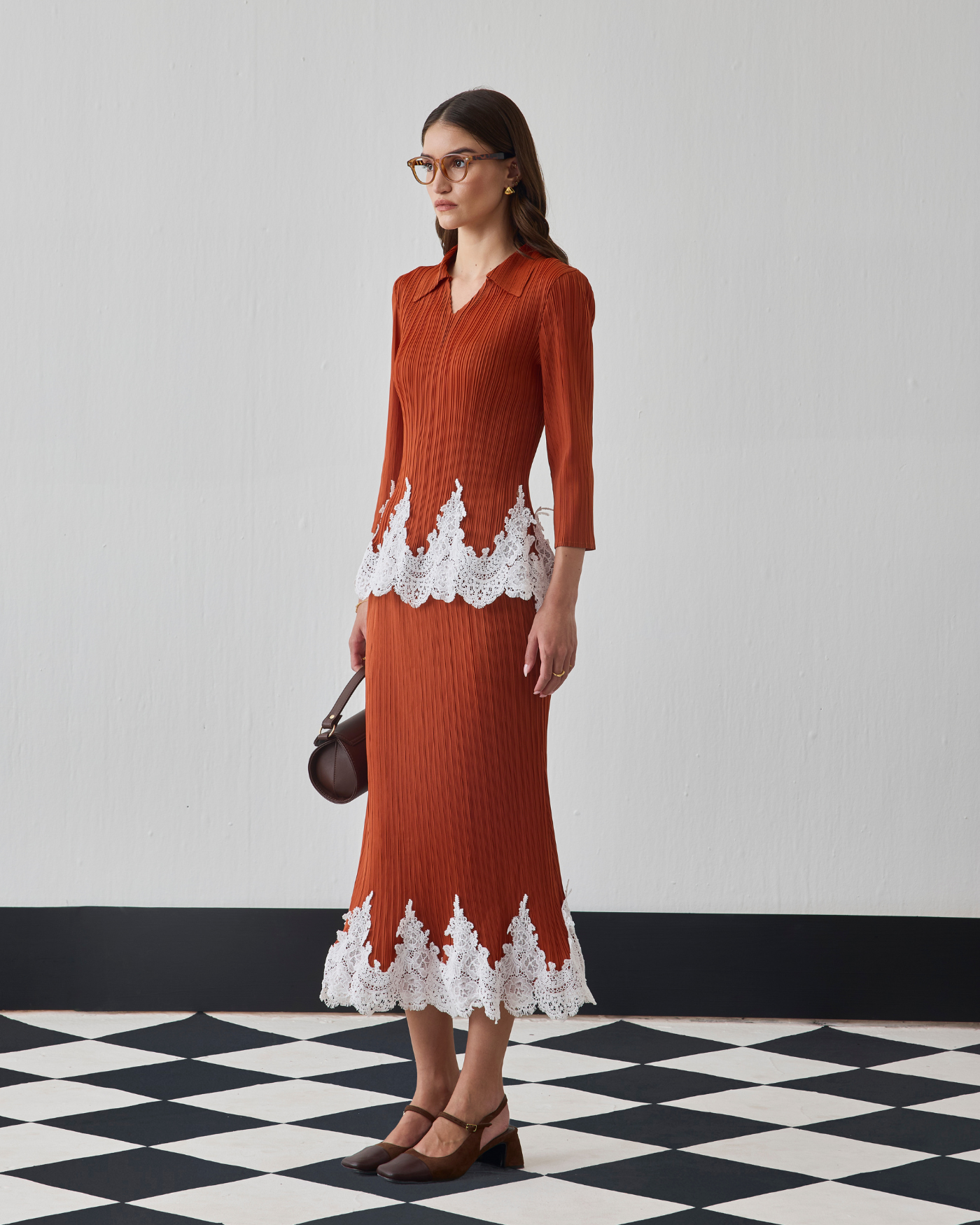 ORANGE CARLIE SKIRT SET