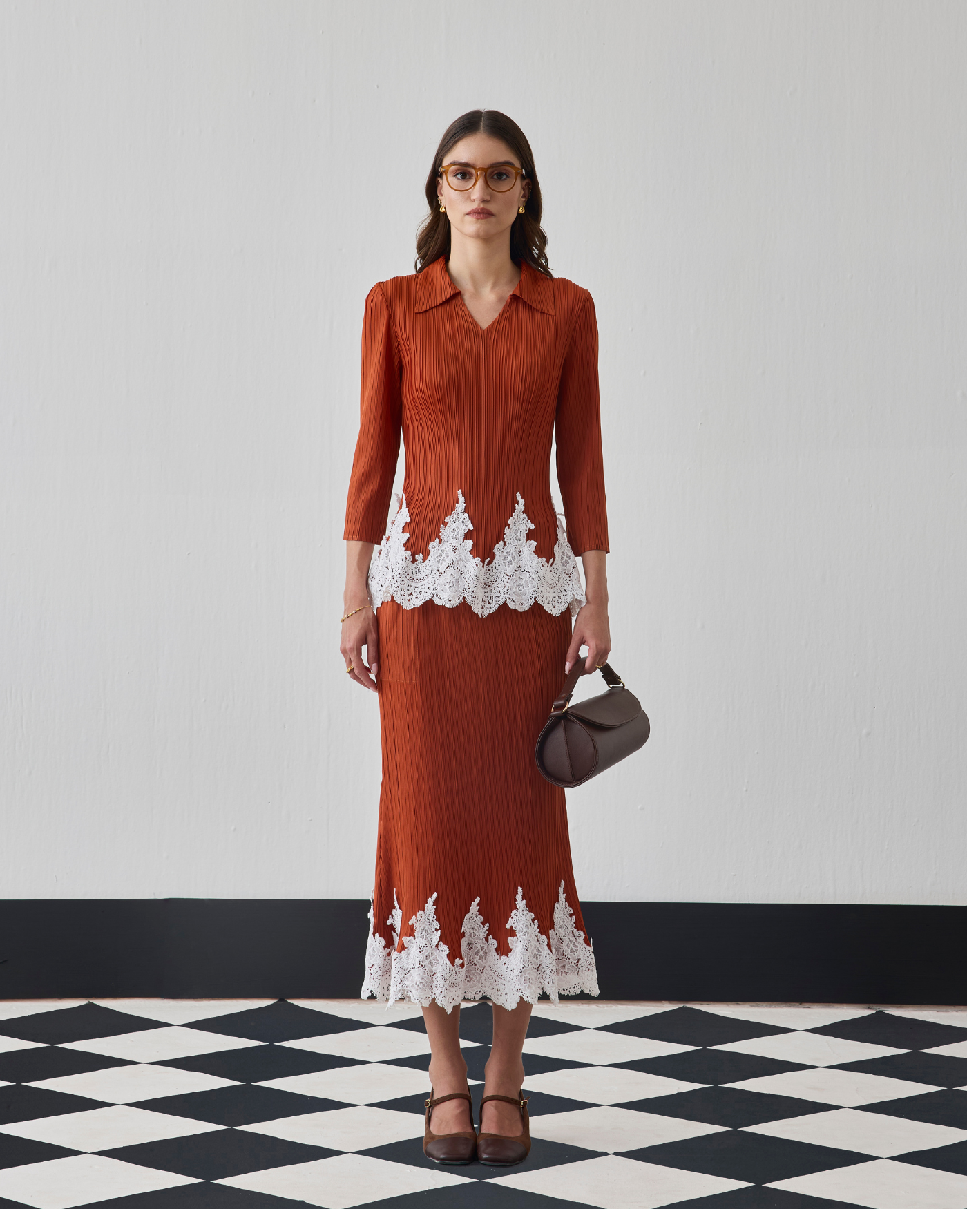 ORANGE CARLIE SKIRT SET