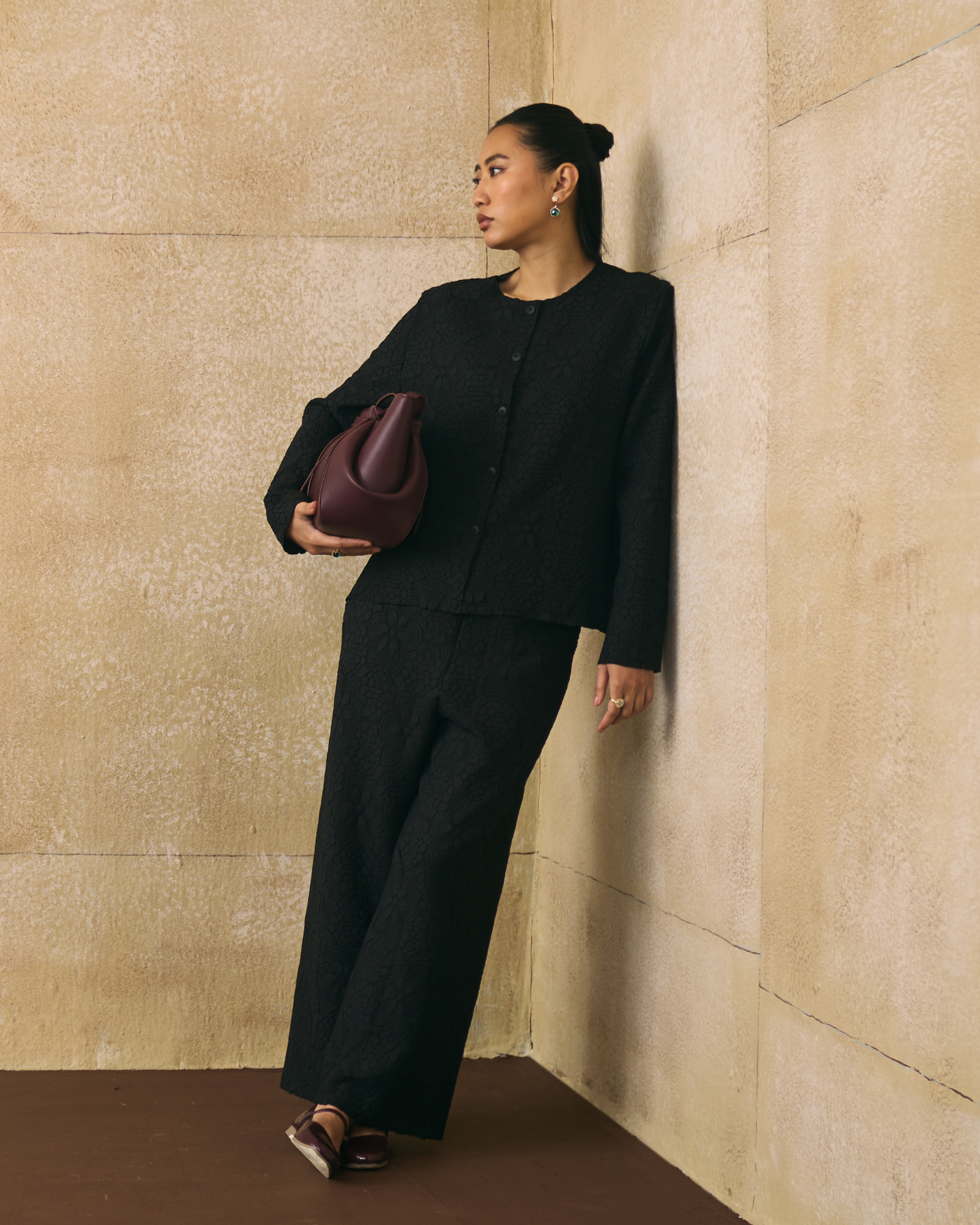 BLACK GANNI COORD SET