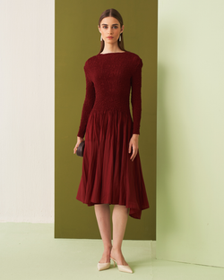 MAROON MINSK DRESS