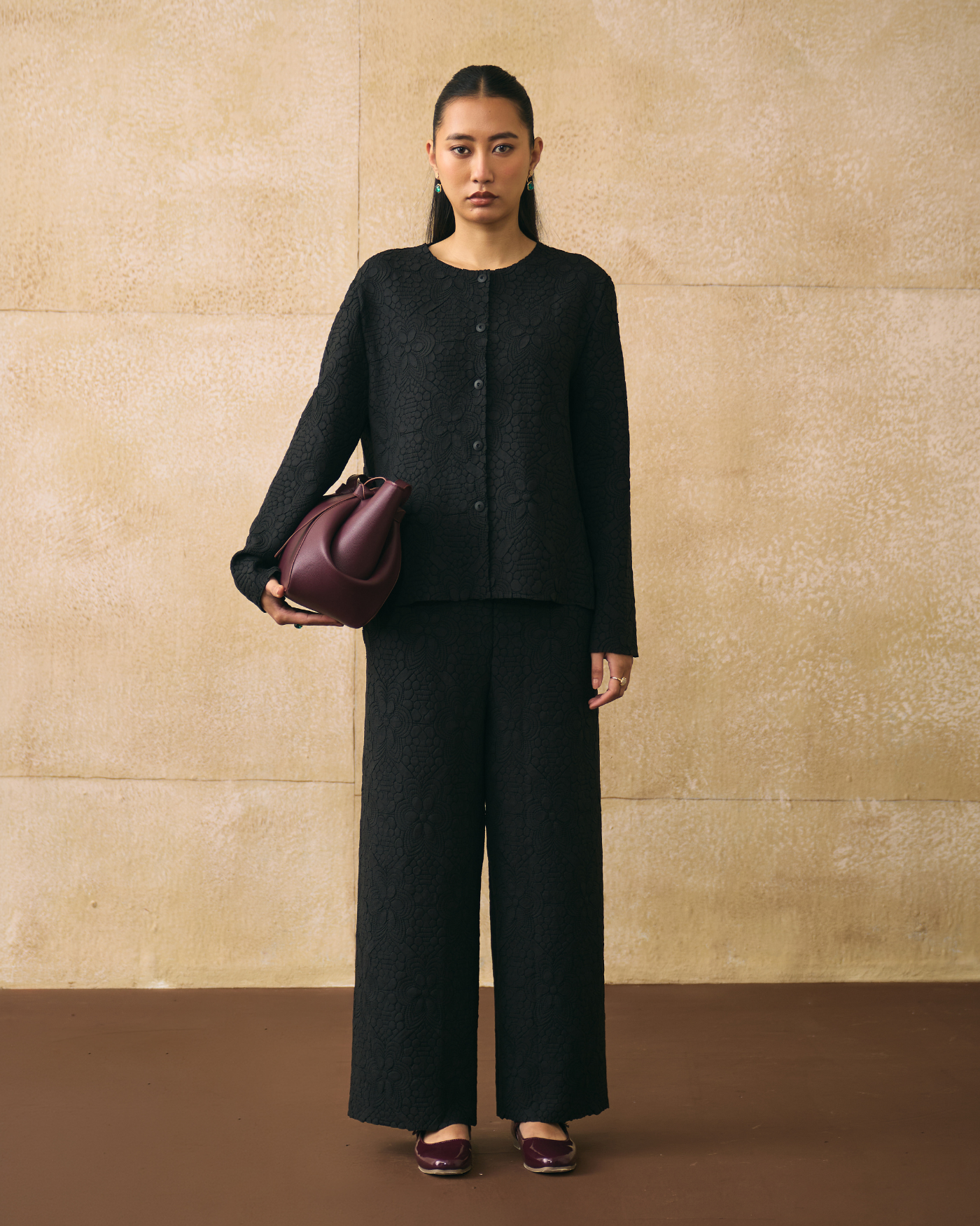 BLACK GANNI COORD SET