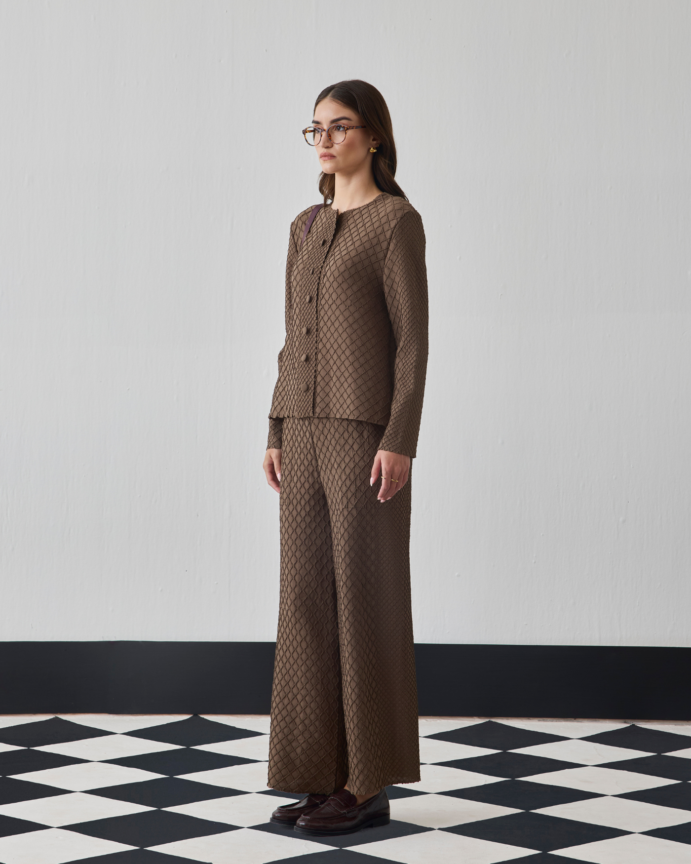 BROWN VIVIA COORD SET