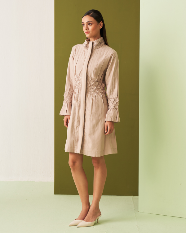 BEIGE NIME TRENCH DRESS