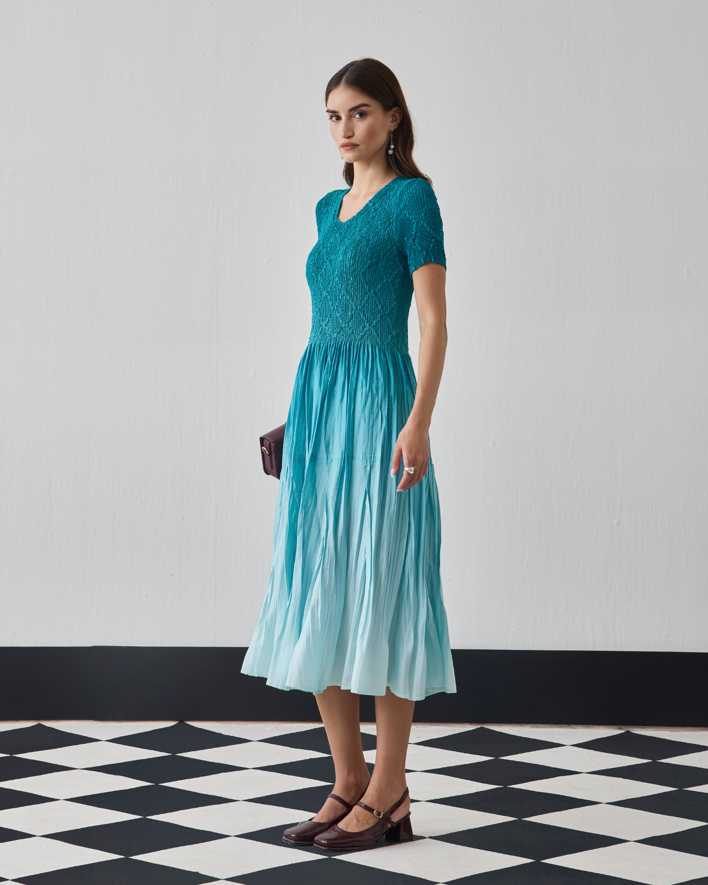 TEAL BLUE ALENA DRESS