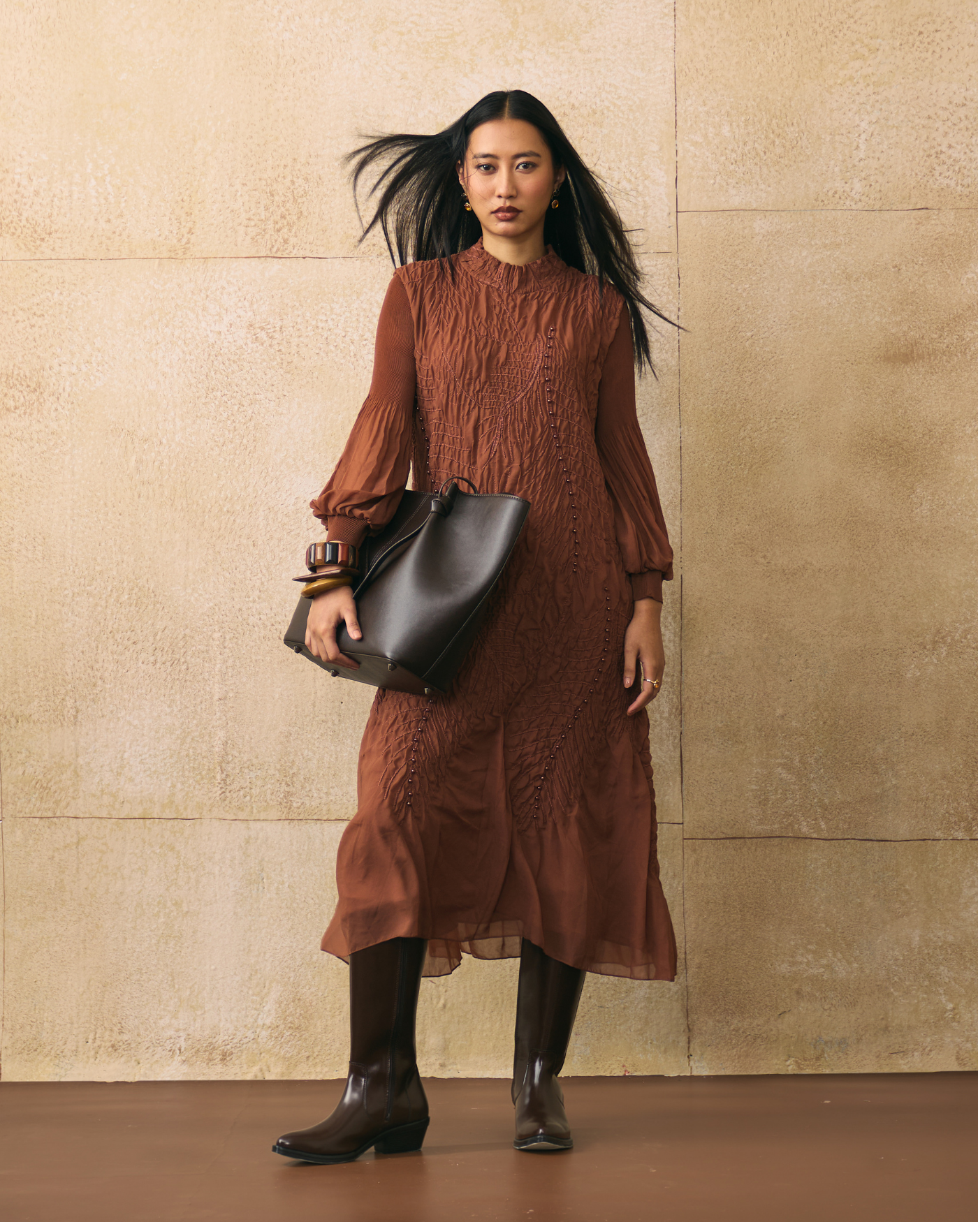 BROWN IRENIA DRESS