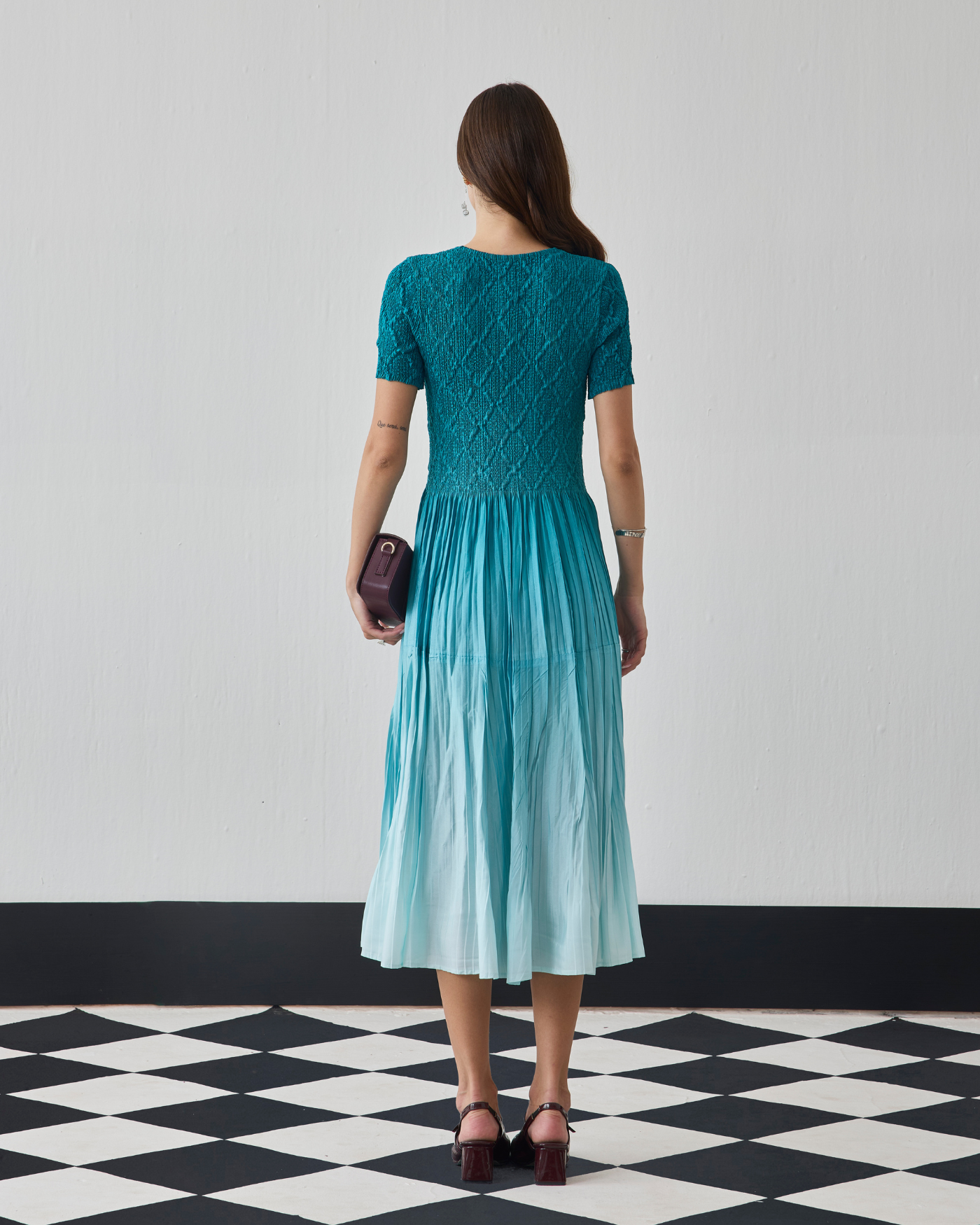 TEAL BLUE ALENA DRESS