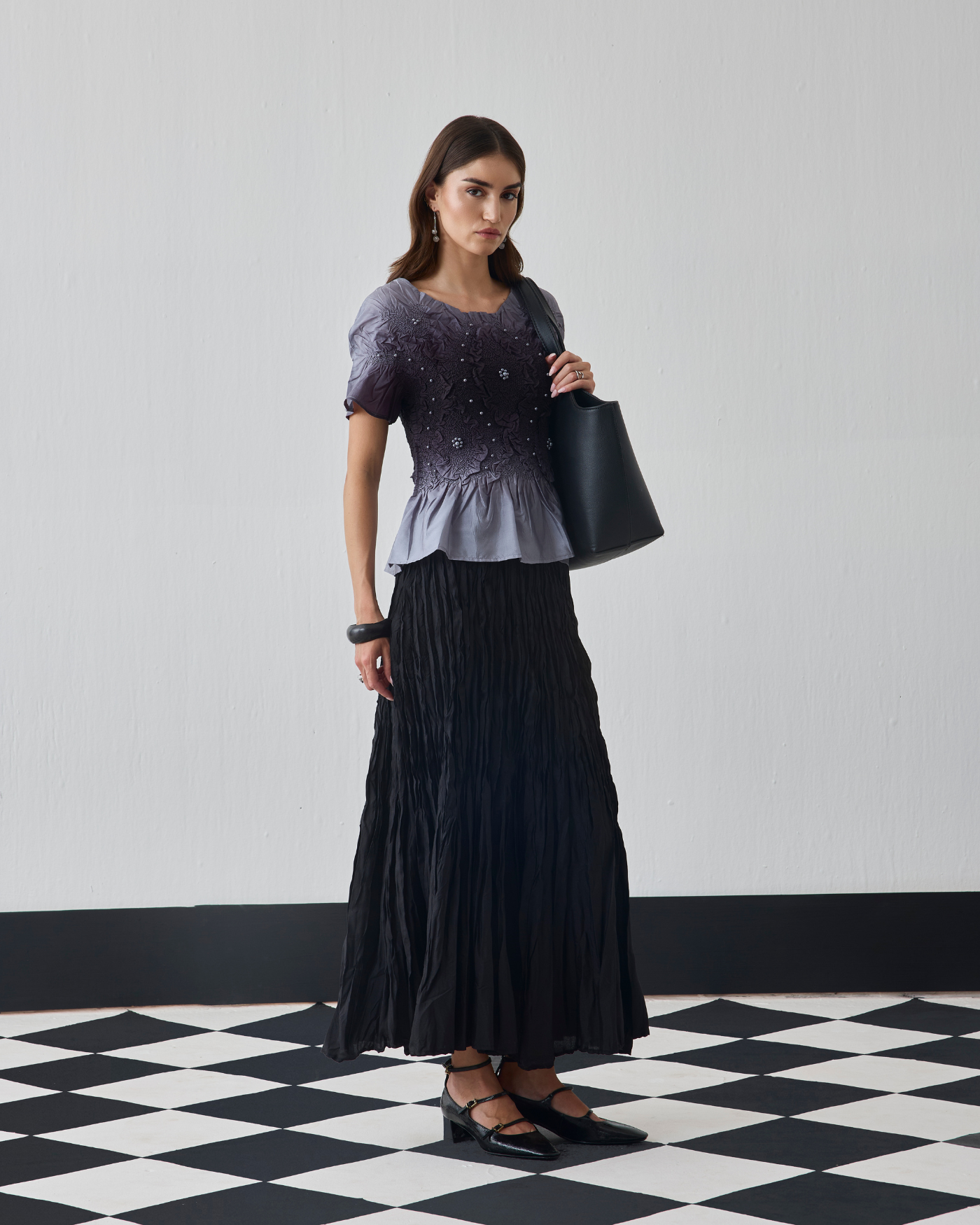 BLACK CHER SKIRT SET