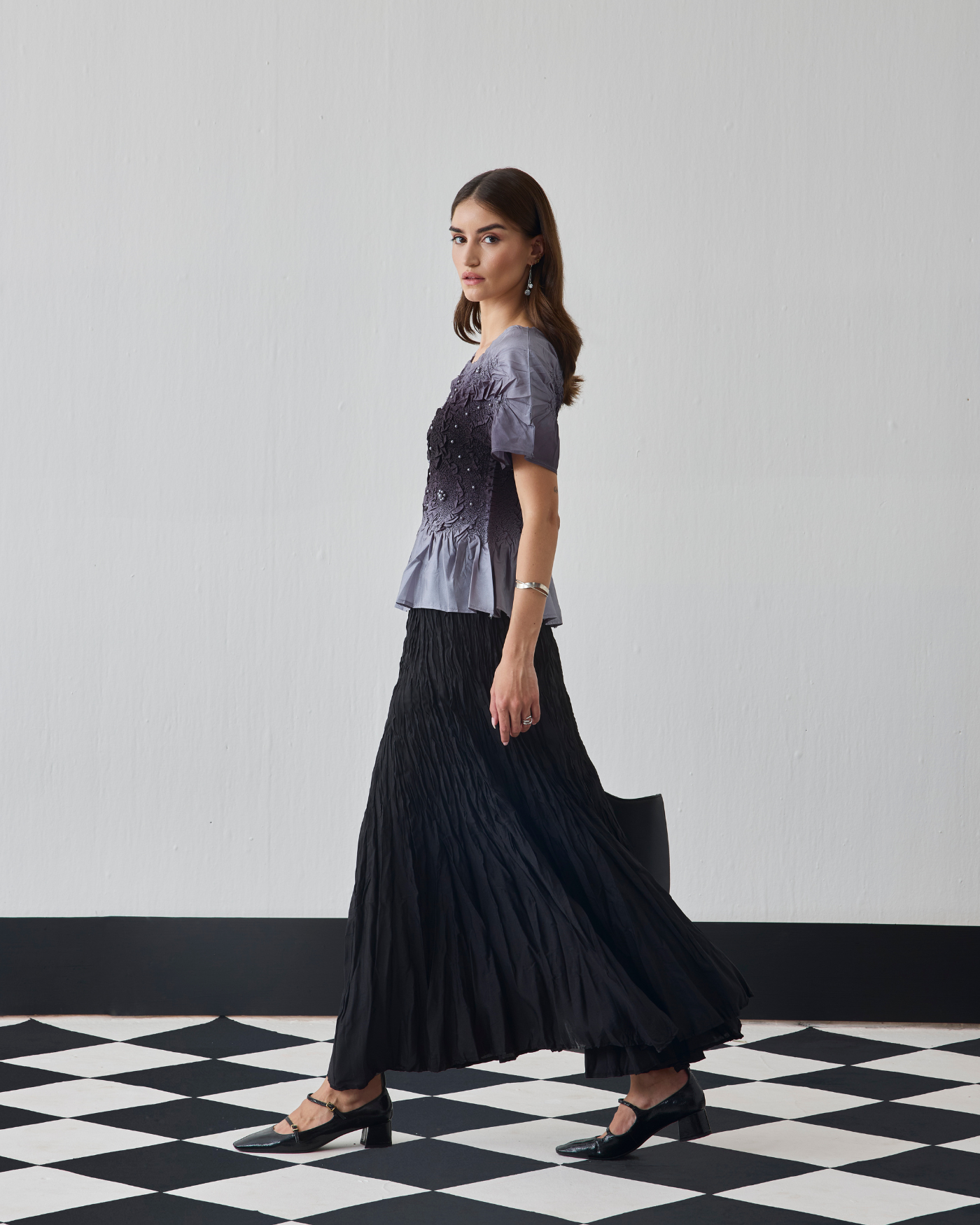 BLACK CHER SKIRT SET