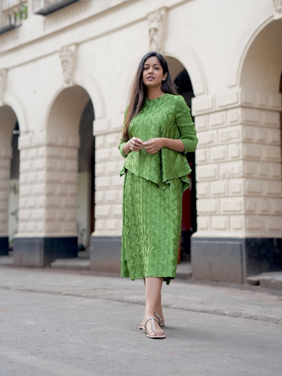 ISHITA DUTTA IN LIME GREEN SEOUL SET