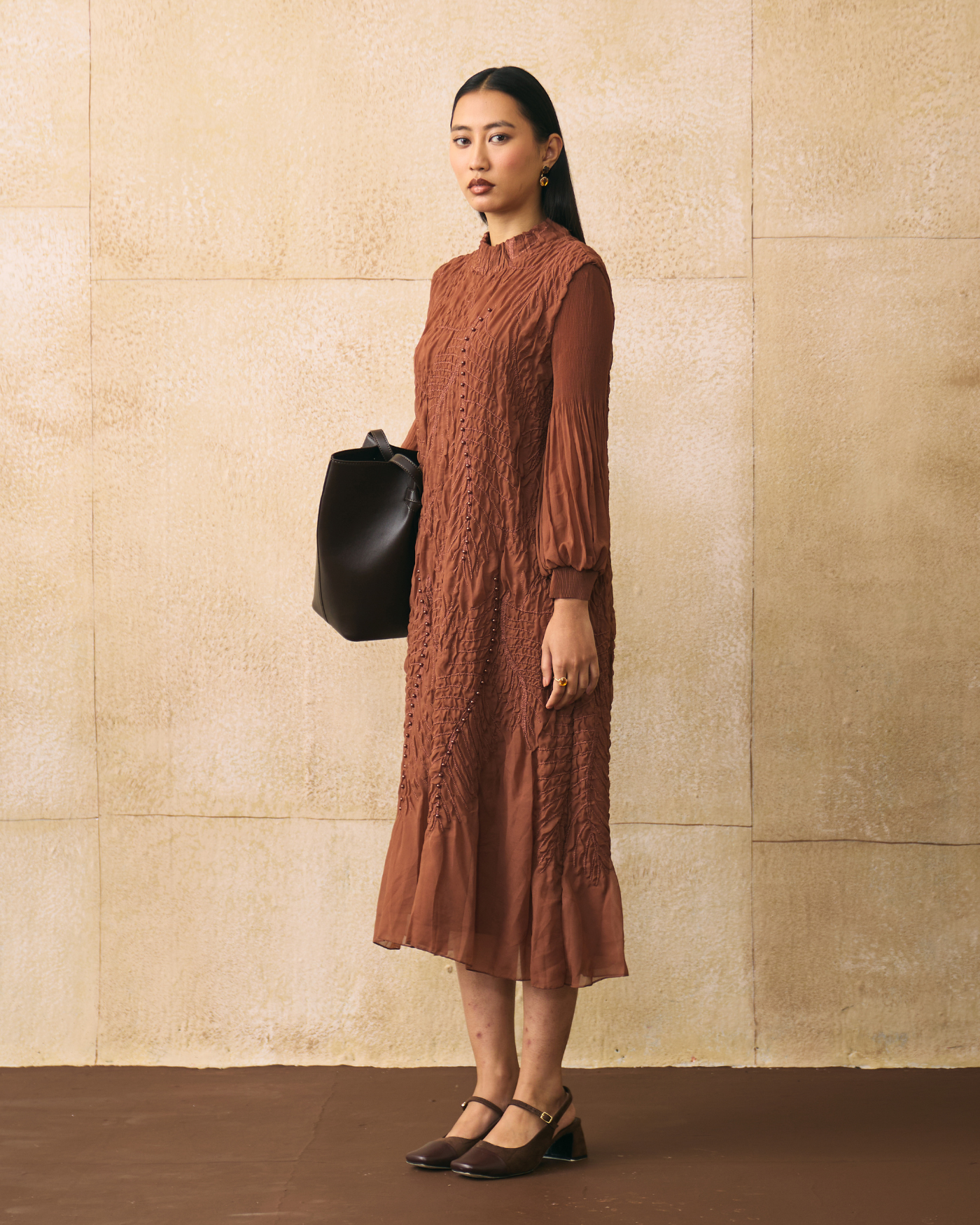 BROWN IRENIA DRESS
