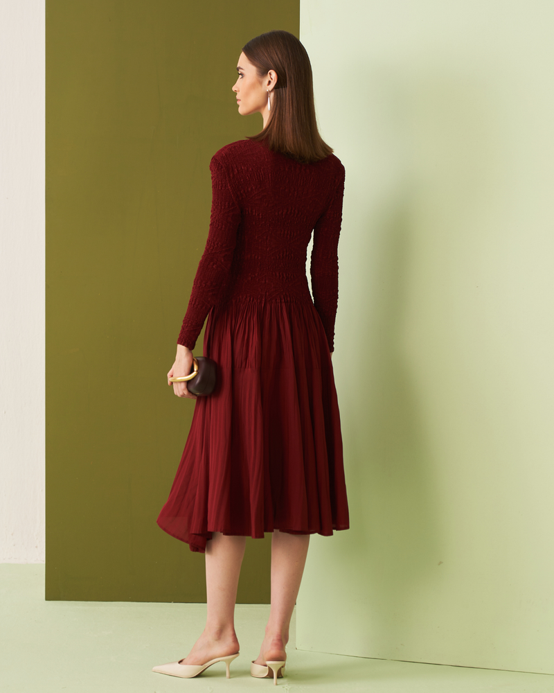 MAROON MINSK DRESS