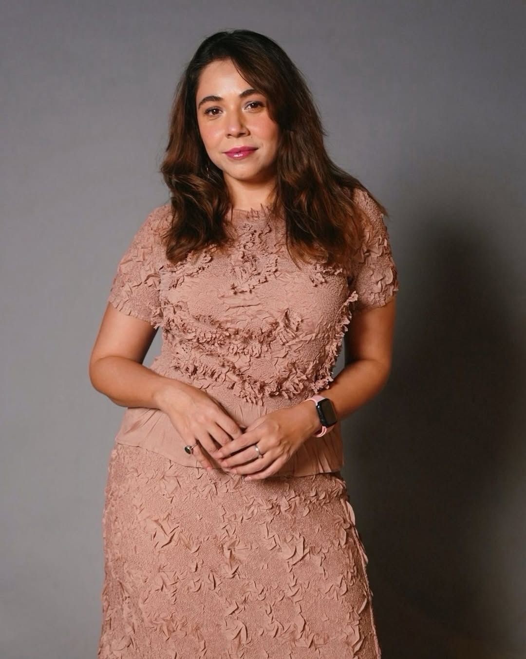 MAANVI GAGRO IN NUDE ASTER SKIRT SET