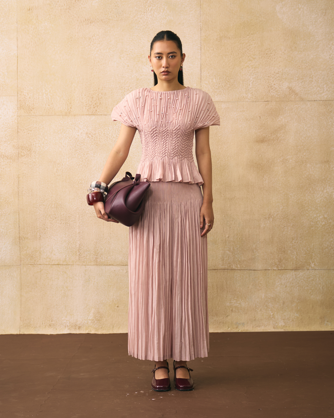 PINK WEAVA COORD SET